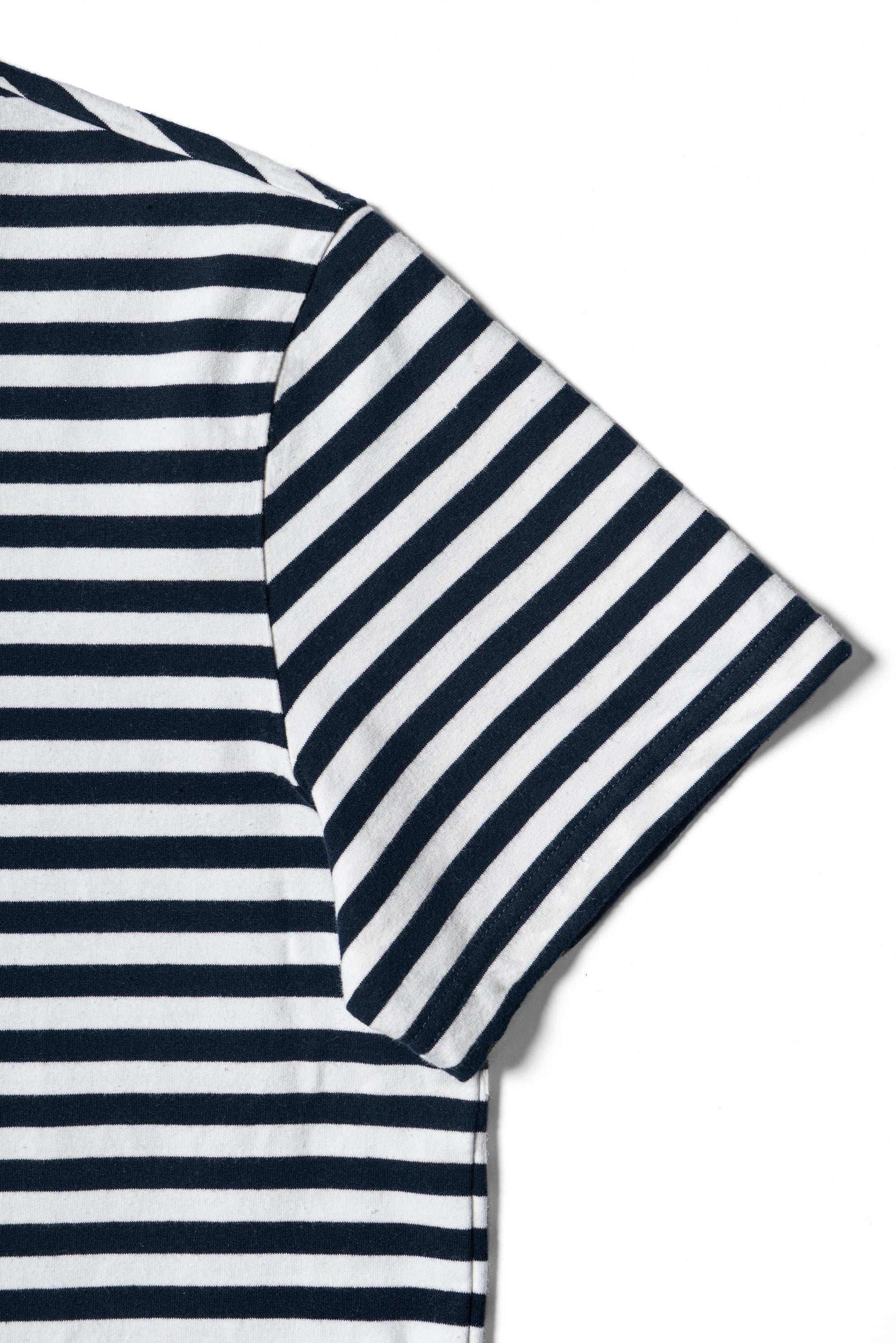 “Final Week” Short Sleeve Narrow Stripe Breton Top