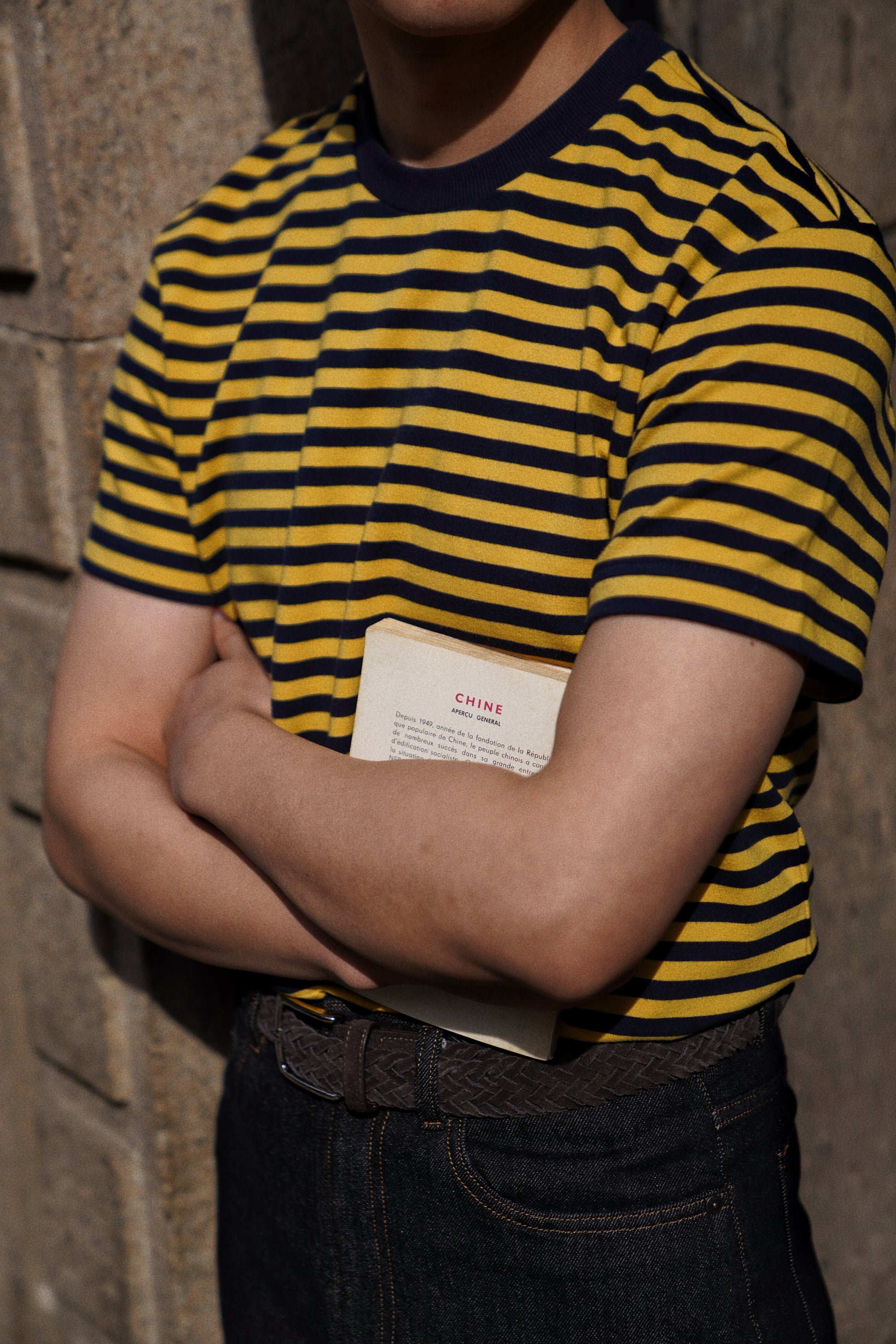 “Final Week” Short Sleeve Narrow Stripe Breton Top