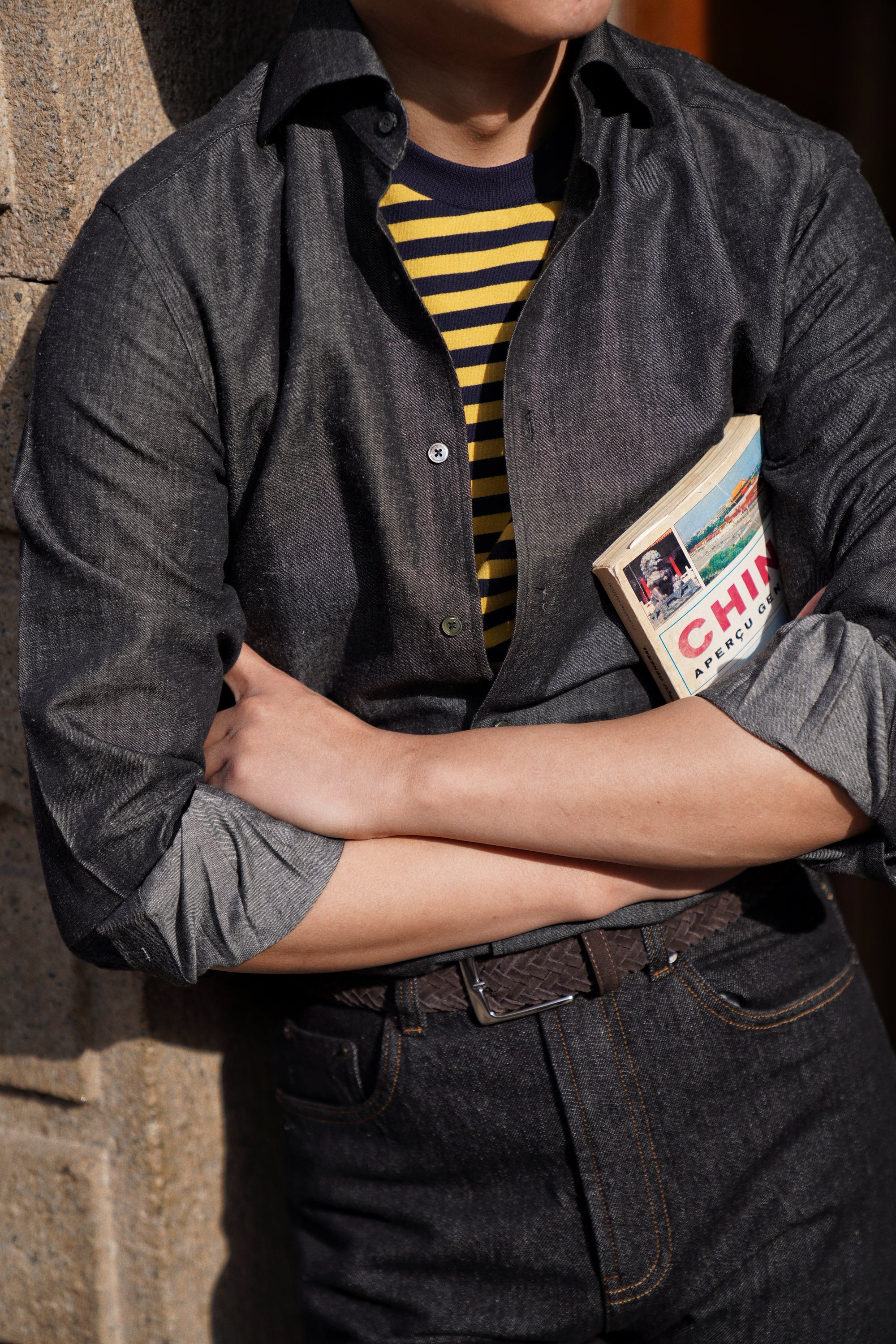 “Final Week” Short Sleeve Narrow Stripe Breton Top