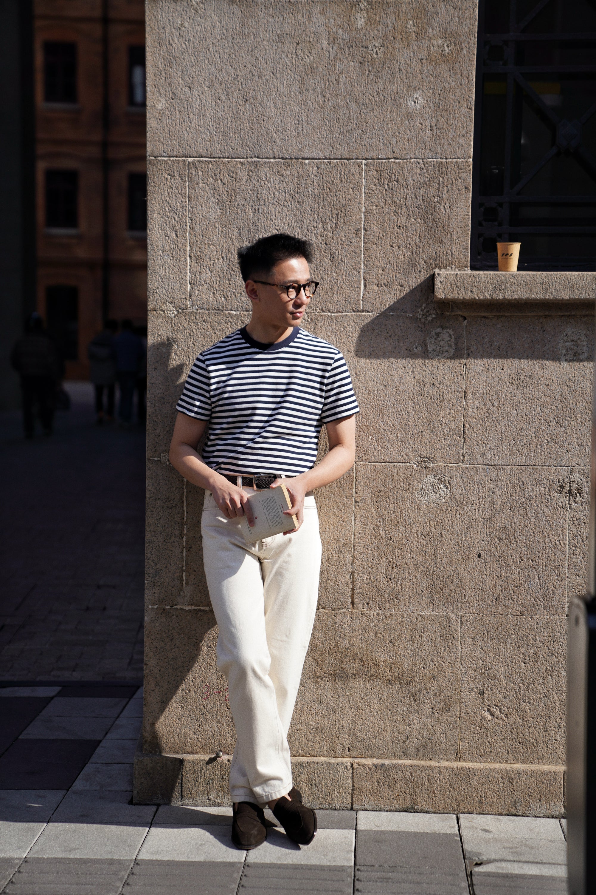“Final Week” Short Sleeve Narrow Stripe Breton Top