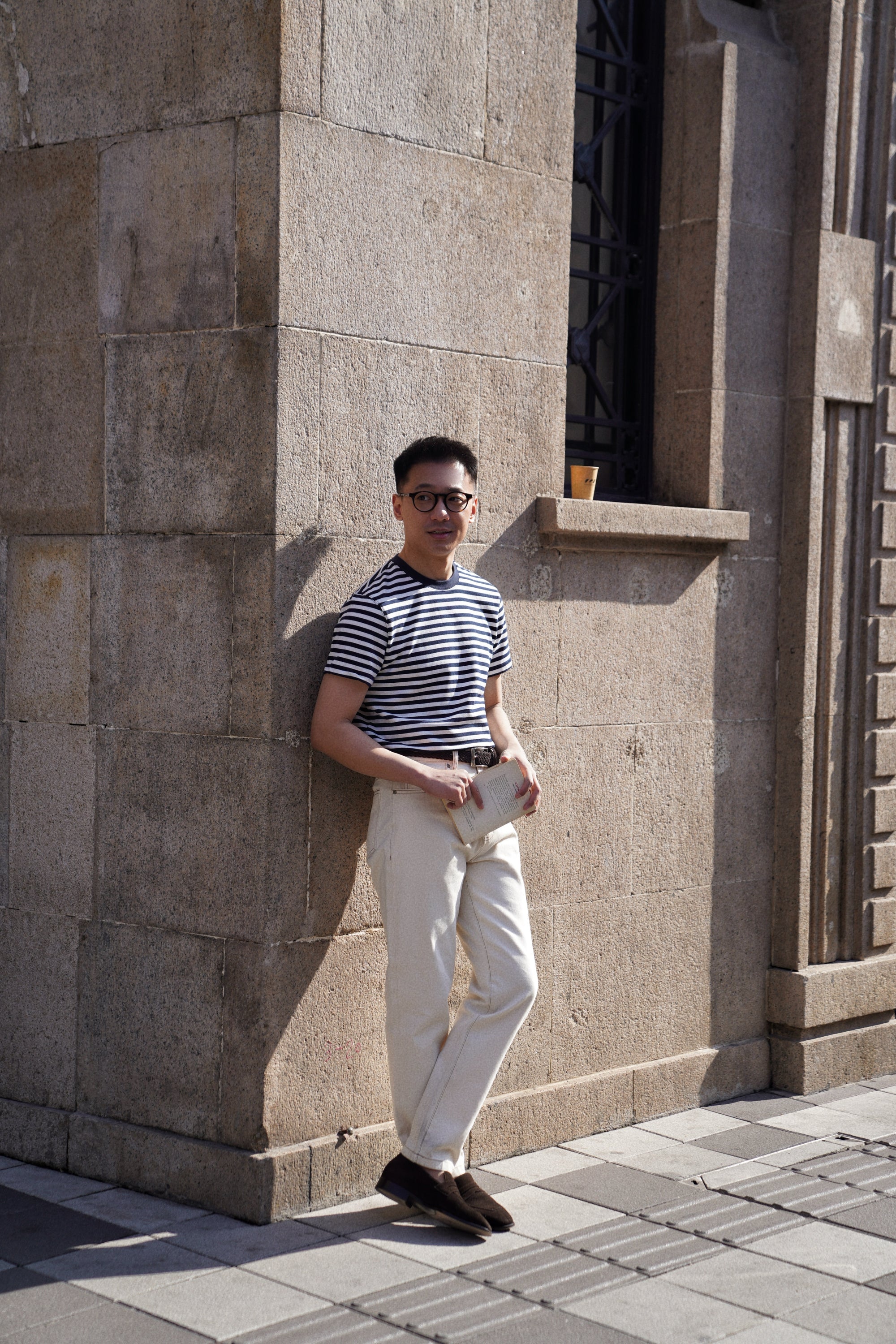 “Final Week” Short Sleeve Narrow Stripe Breton Top
