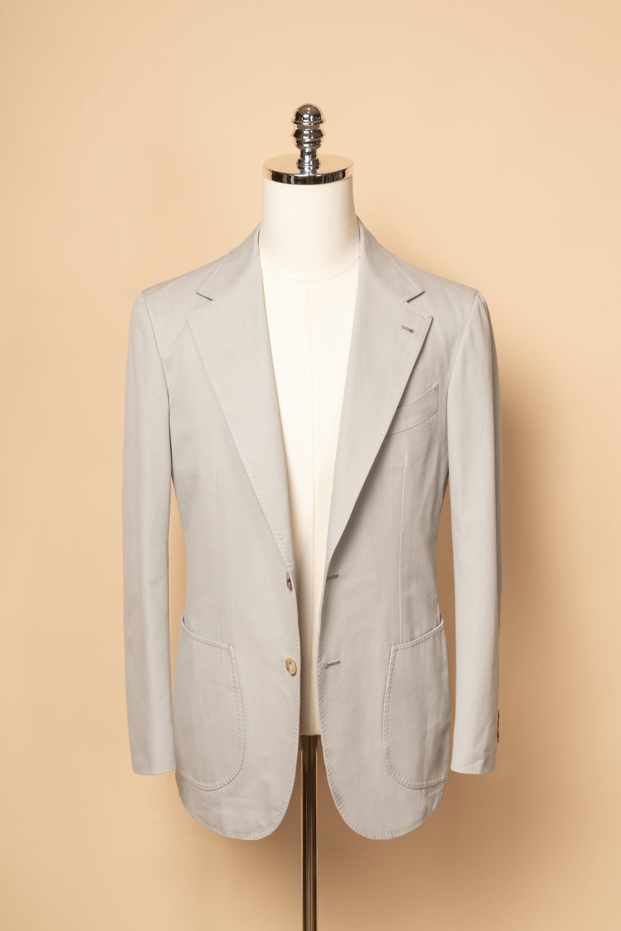 MTO Stone Grey Cotton Gabardine Suit