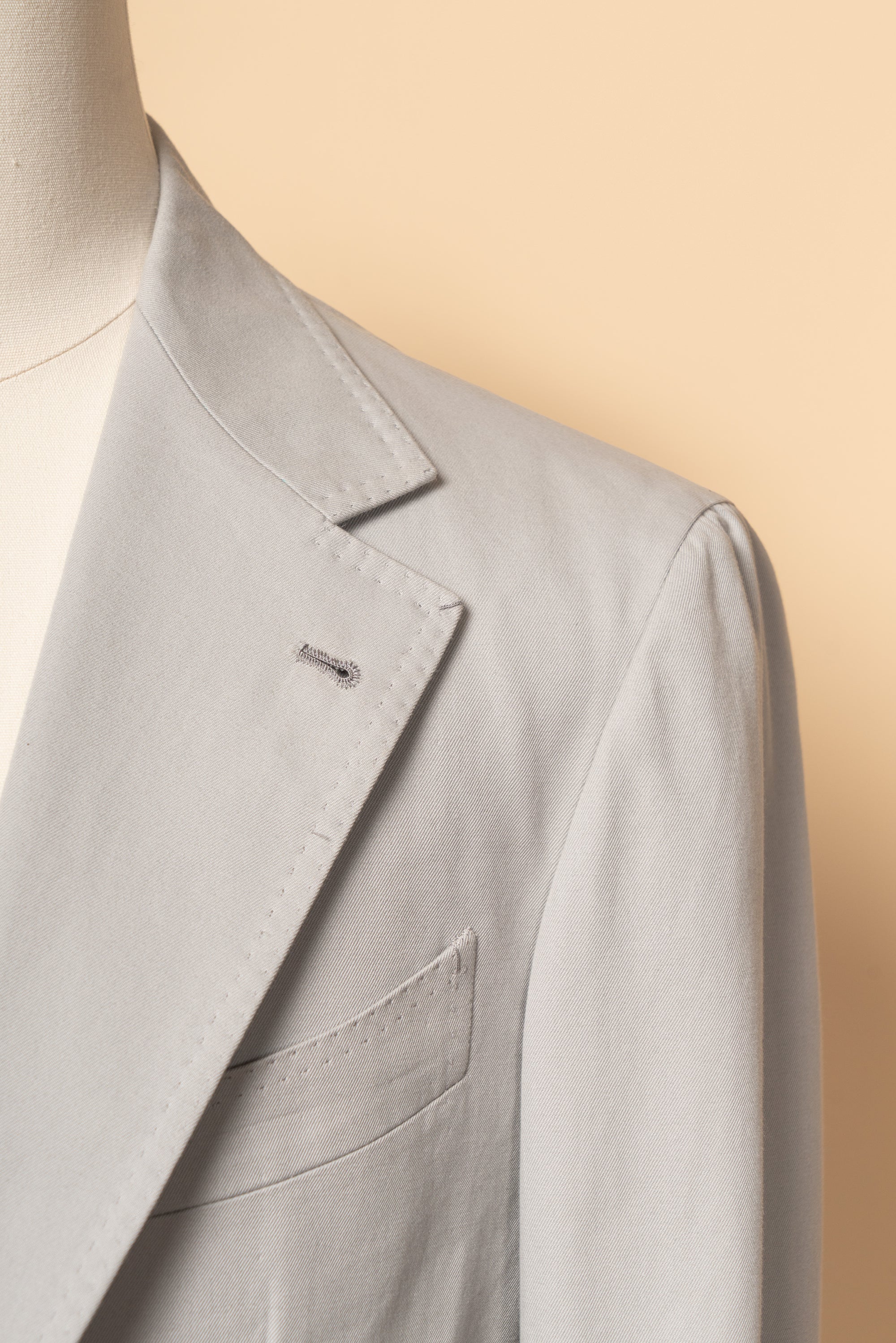 MTO Stone Grey Cotton Gabardine Suit