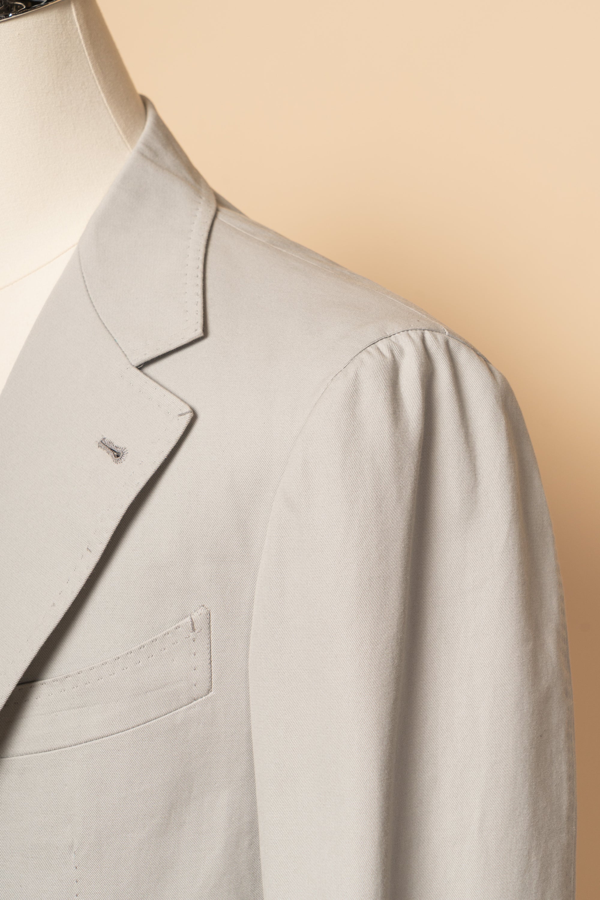 MTO Stone Grey Cotton Gabardine Suit
