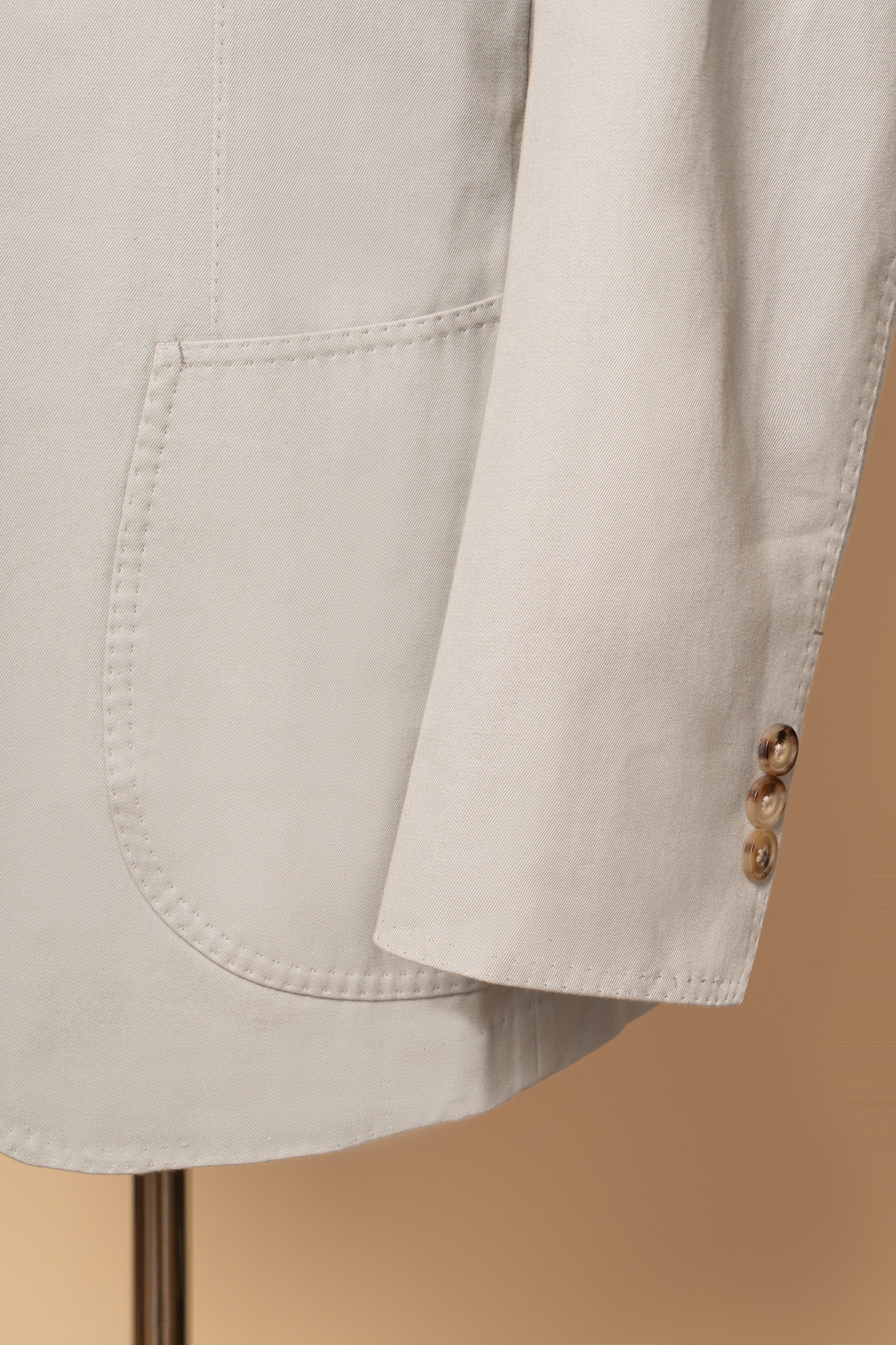 MTO Stone Grey Cotton Gabardine Suit