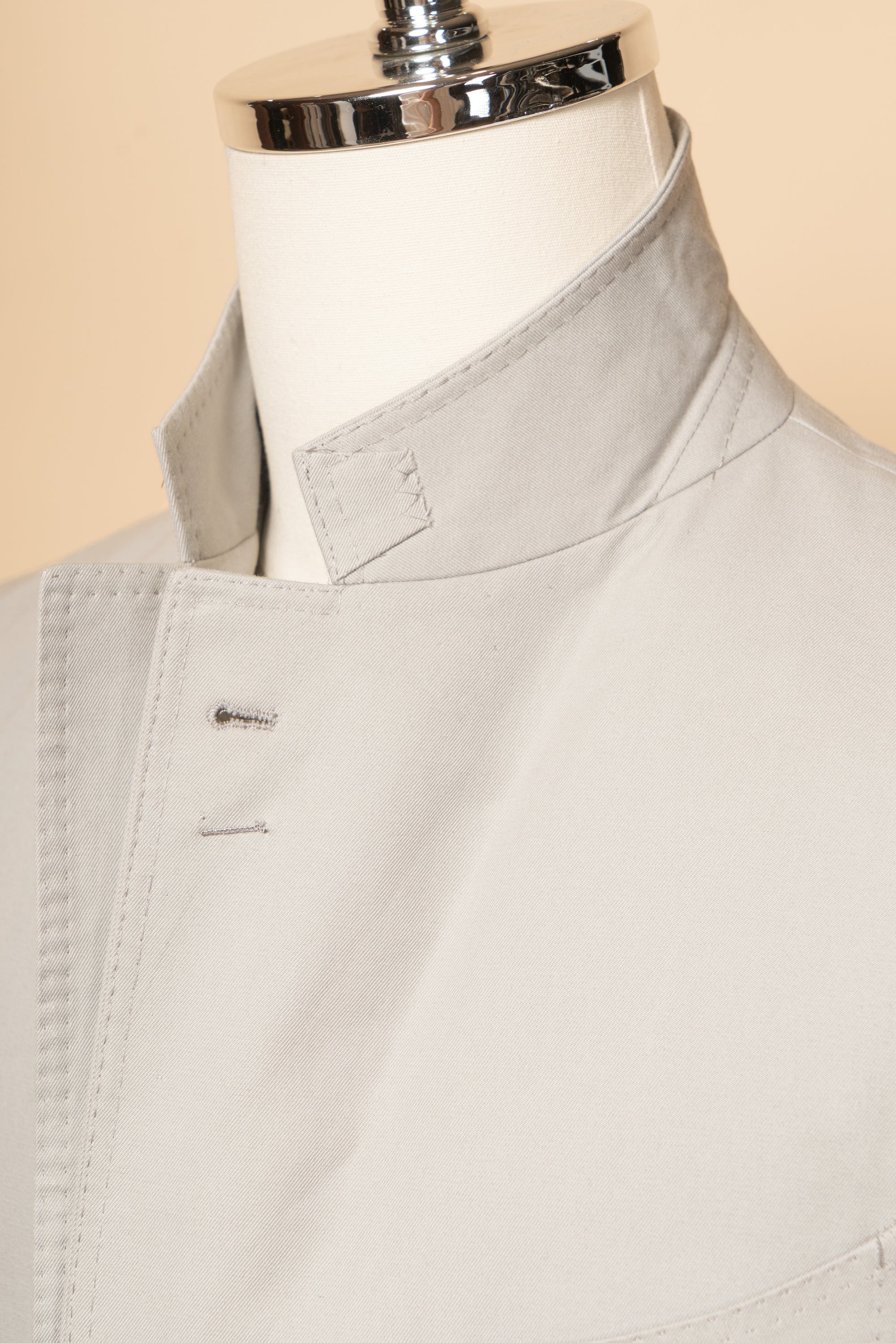 MTO Stone Grey Cotton Gabardine Suit
