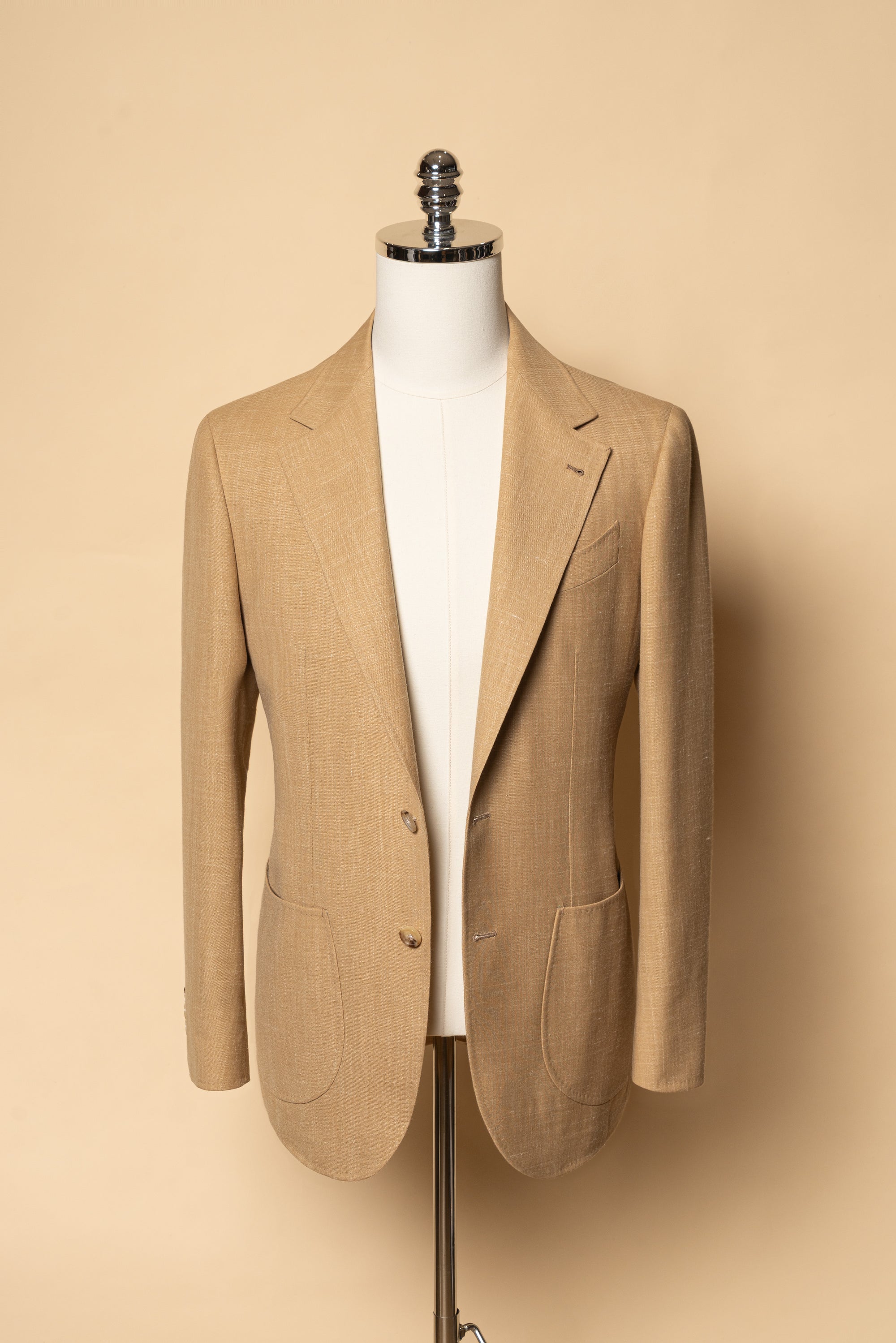 MTO Apricot Silk Linen Wool Jacket #767
