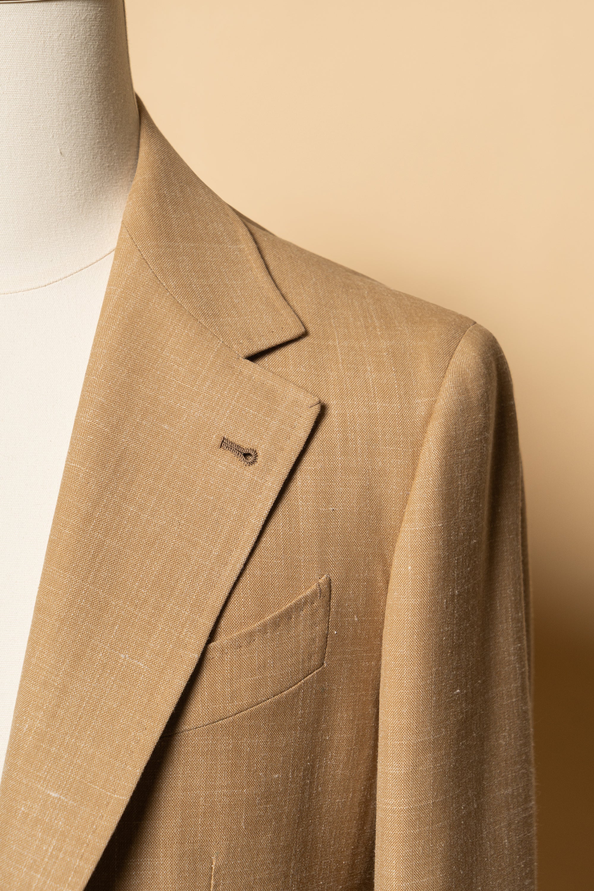 MTO Apricot Silk Linen Wool Jacket #767