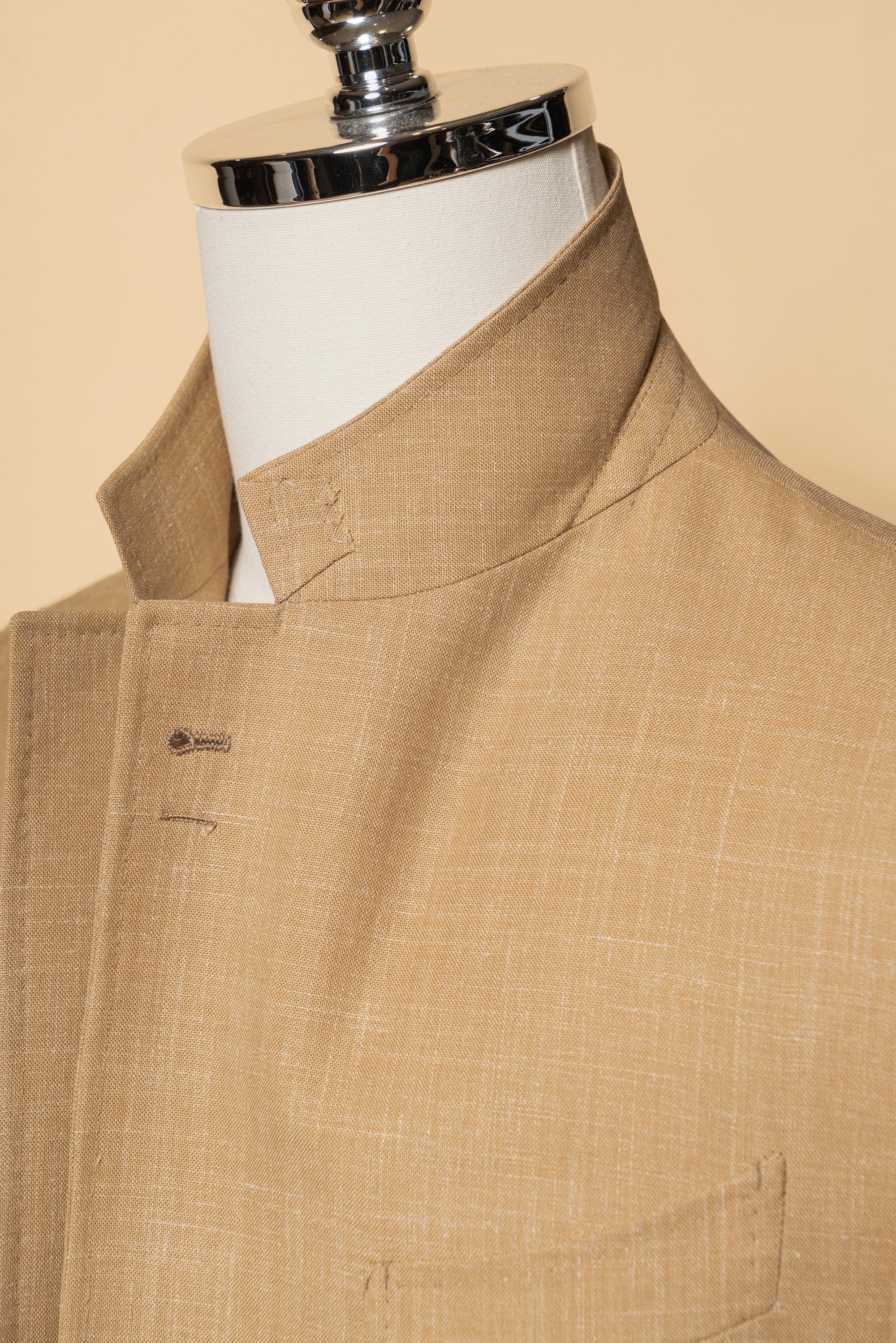 MTO Apricot Silk Linen Wool Jacket #767
