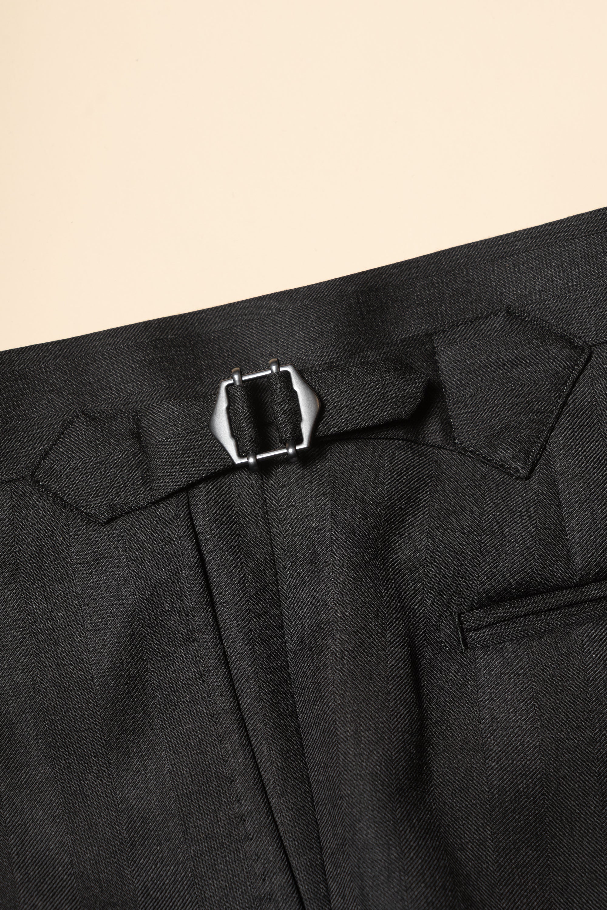 MTO Charcoal Herringbone 120s Wool Suit #746