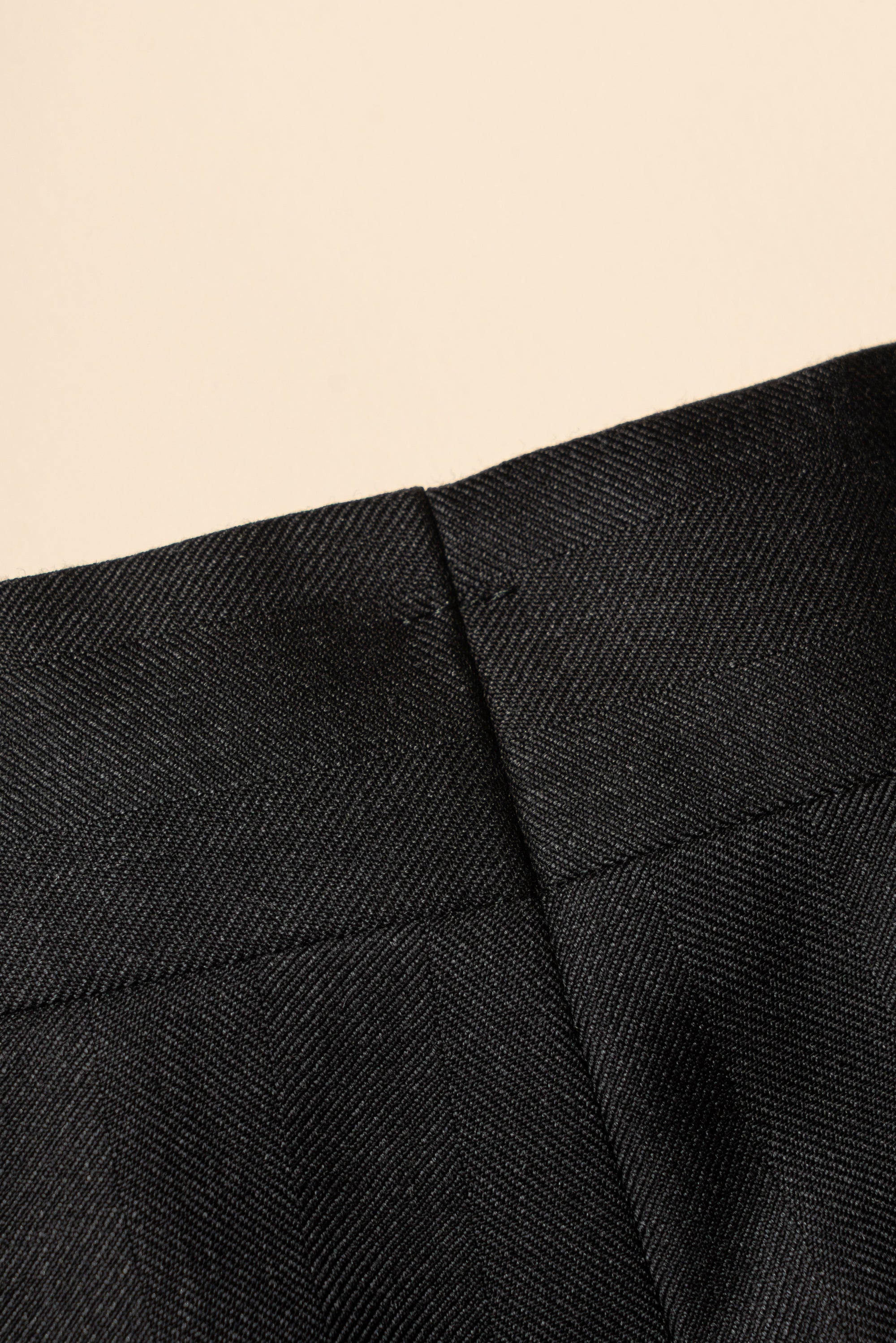 MTO Charcoal Herringbone 120s Wool Suit #746