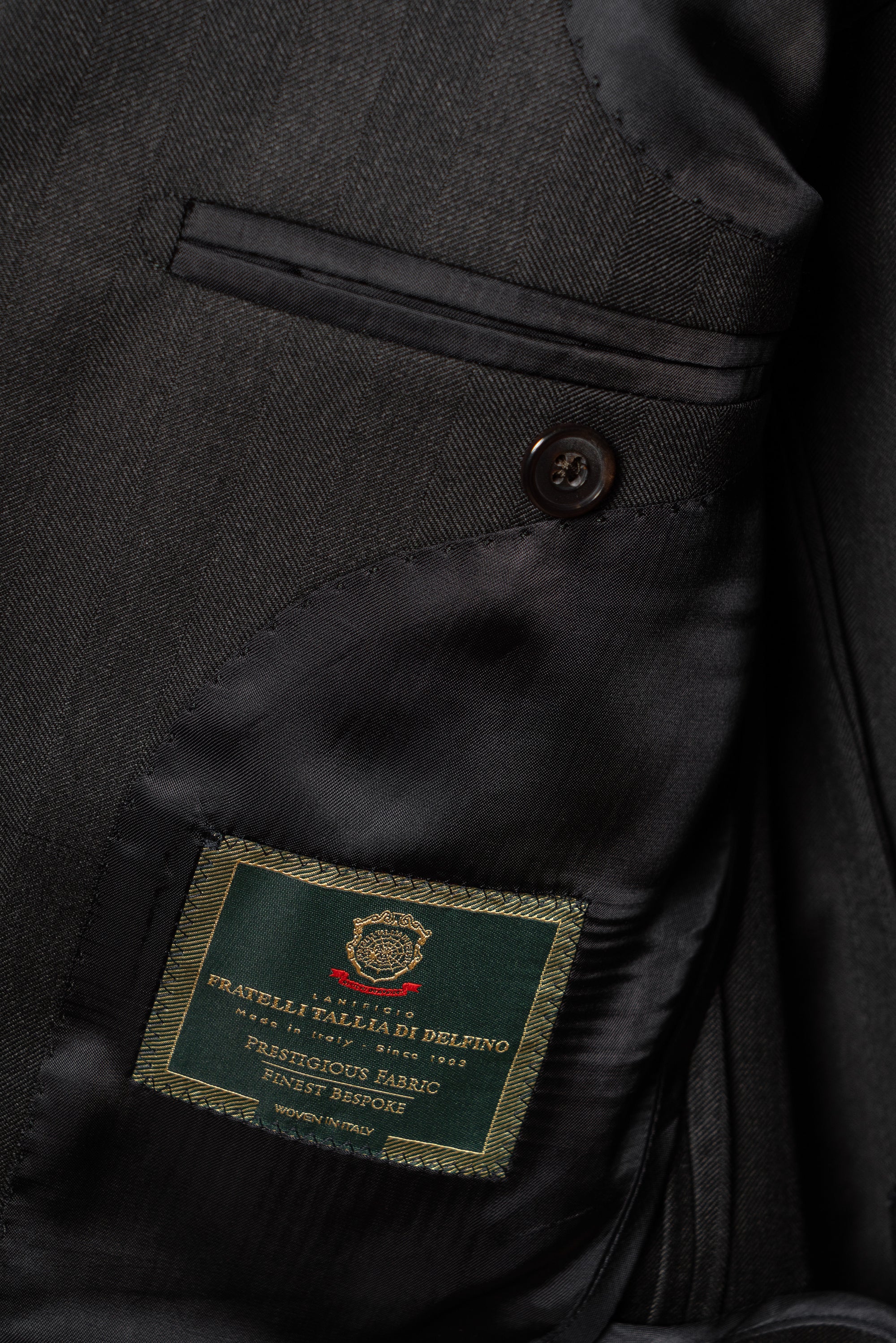 MTO Charcoal Herringbone 120s Wool Suit #746