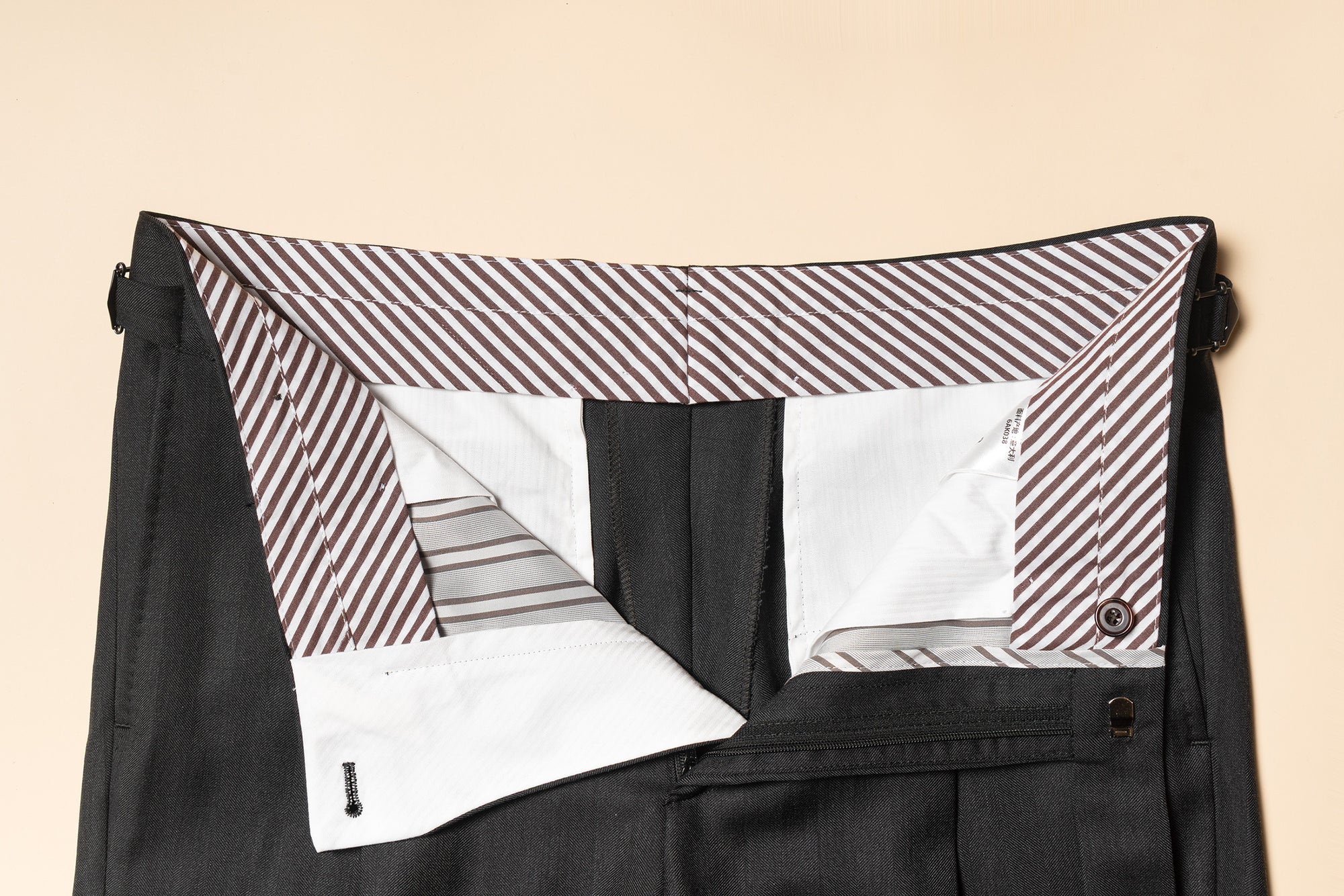 MTO Charcoal Herringbone 120s Wool Suit #746