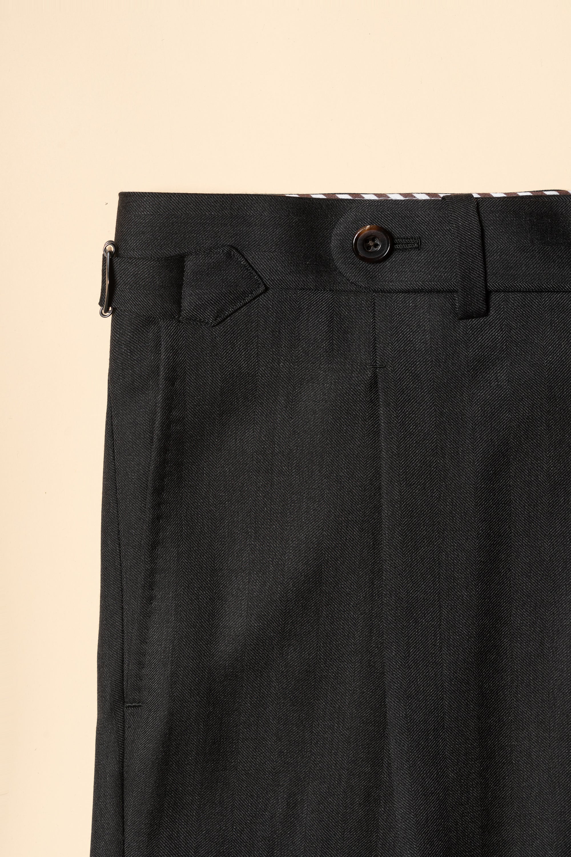 MTO Charcoal Herringbone 120s Wool Suit #746