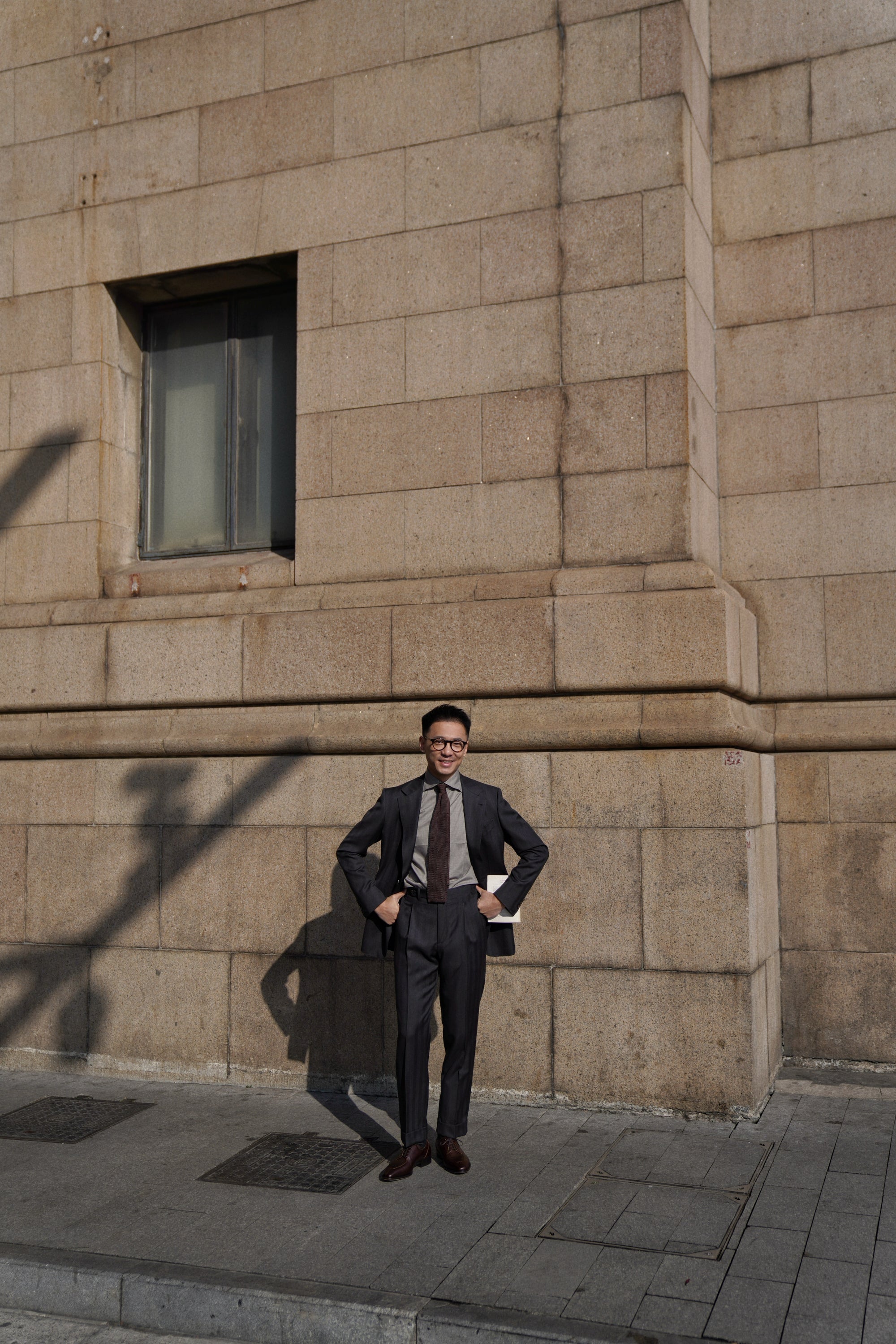 MTO Charcoal Herringbone 120s Wool Suit #746