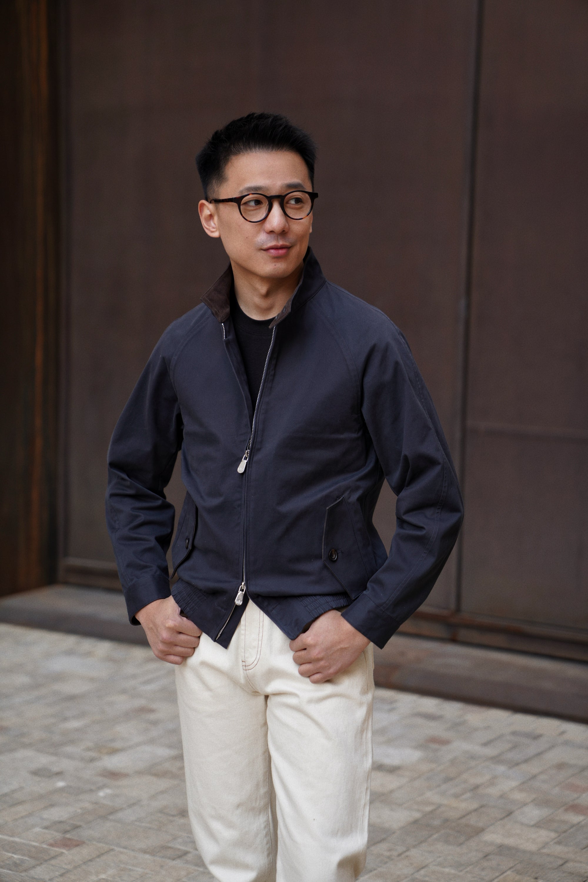 Navy Cotton Blending G9 Jacket #244