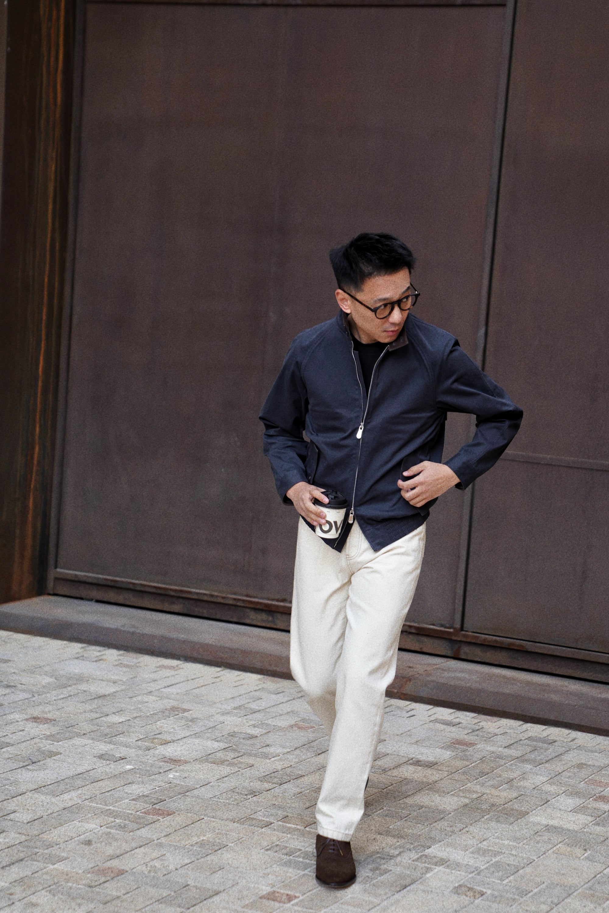 Navy Cotton Blending G9 Jacket #244