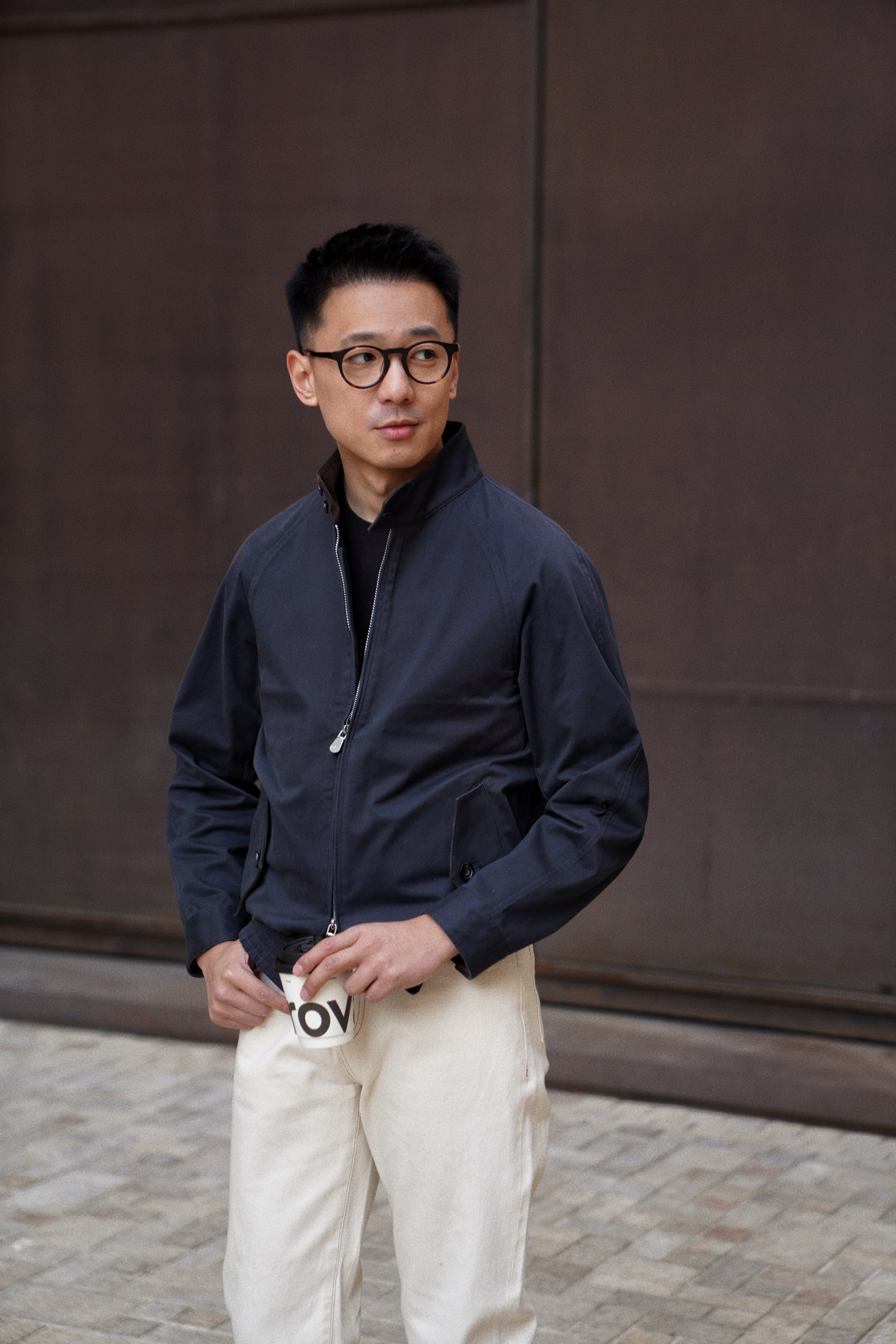 Navy Cotton Blending G9 Jacket #244