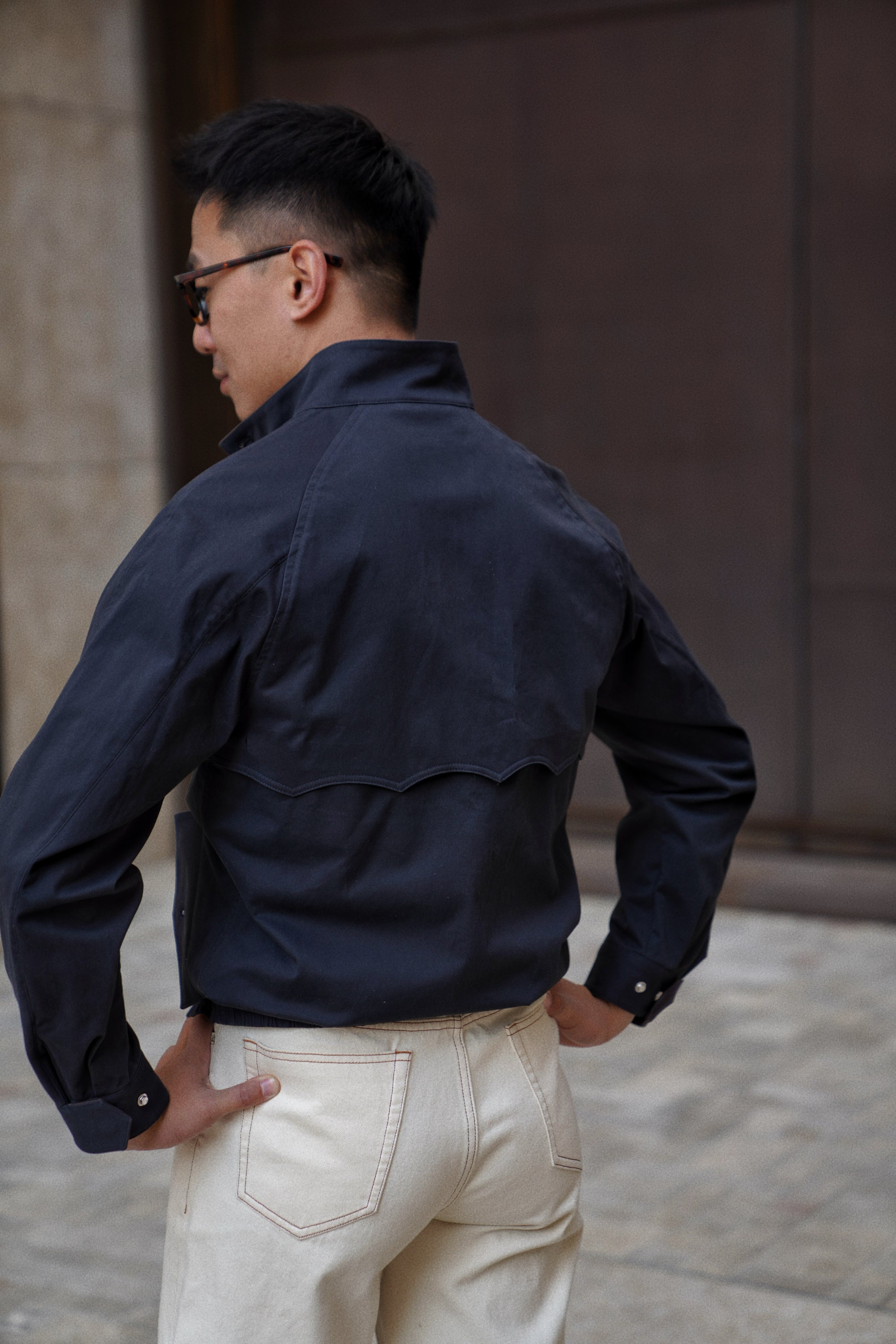 Navy Cotton Blending G9 Jacket #244