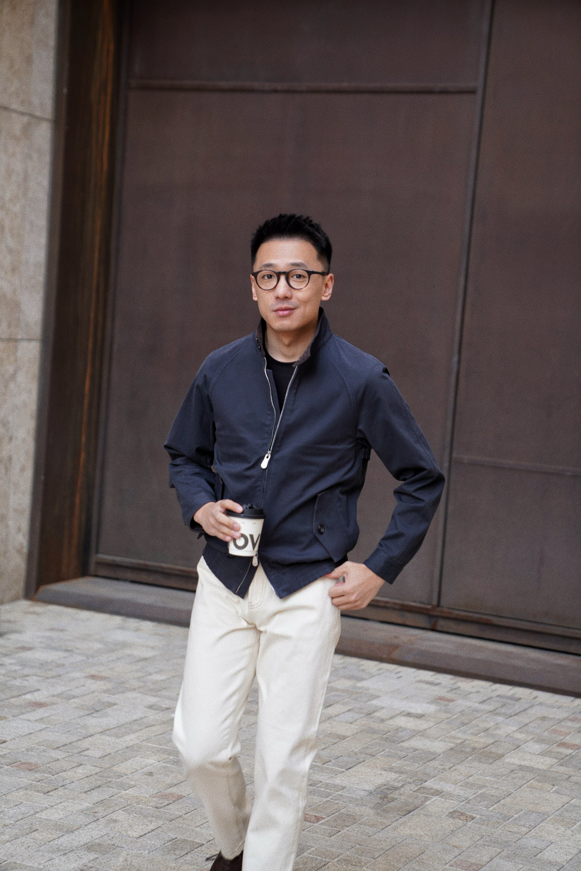 Navy Cotton Blending G9 Jacket #244