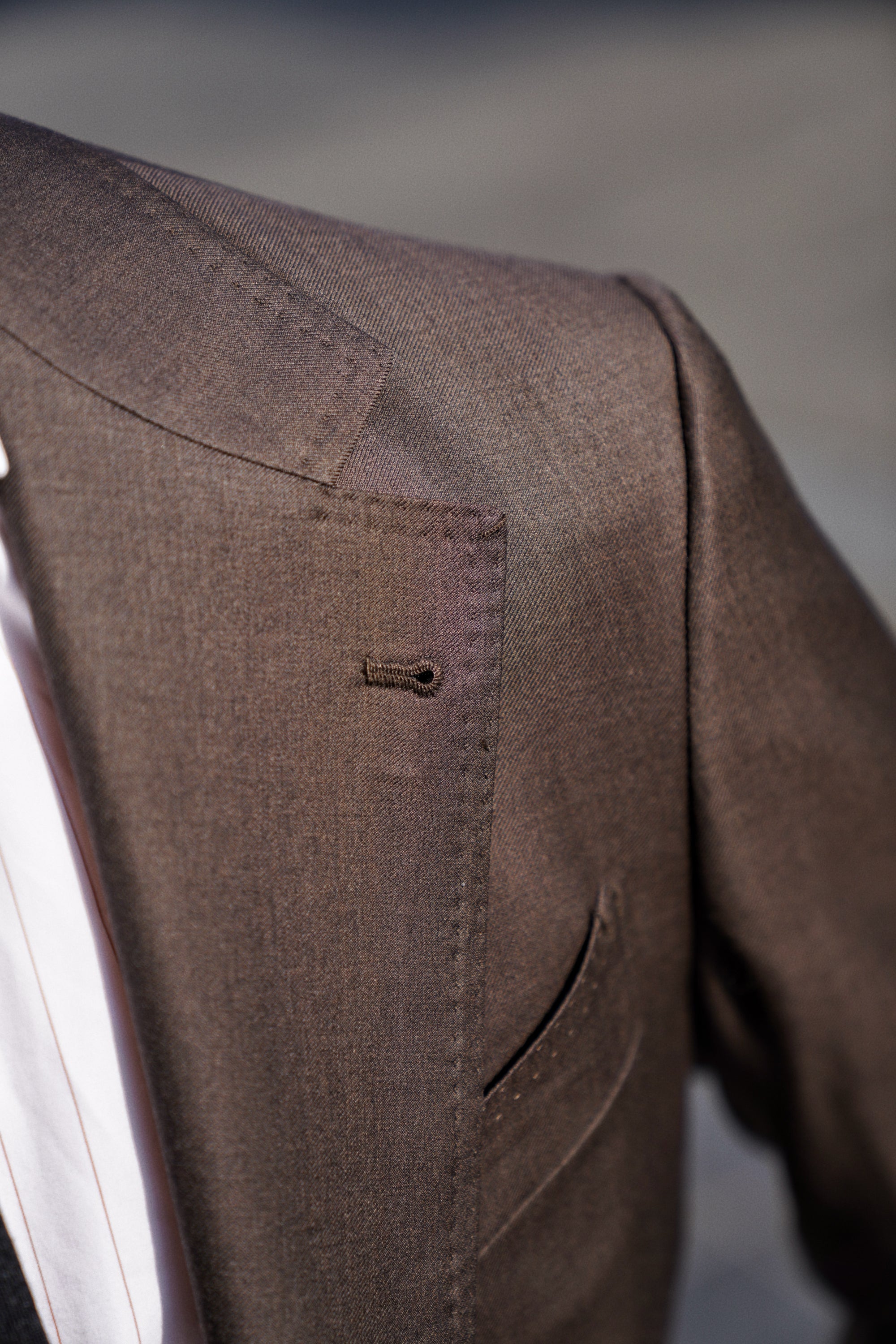MTO Brown Twill 120s Wool Suit #713
