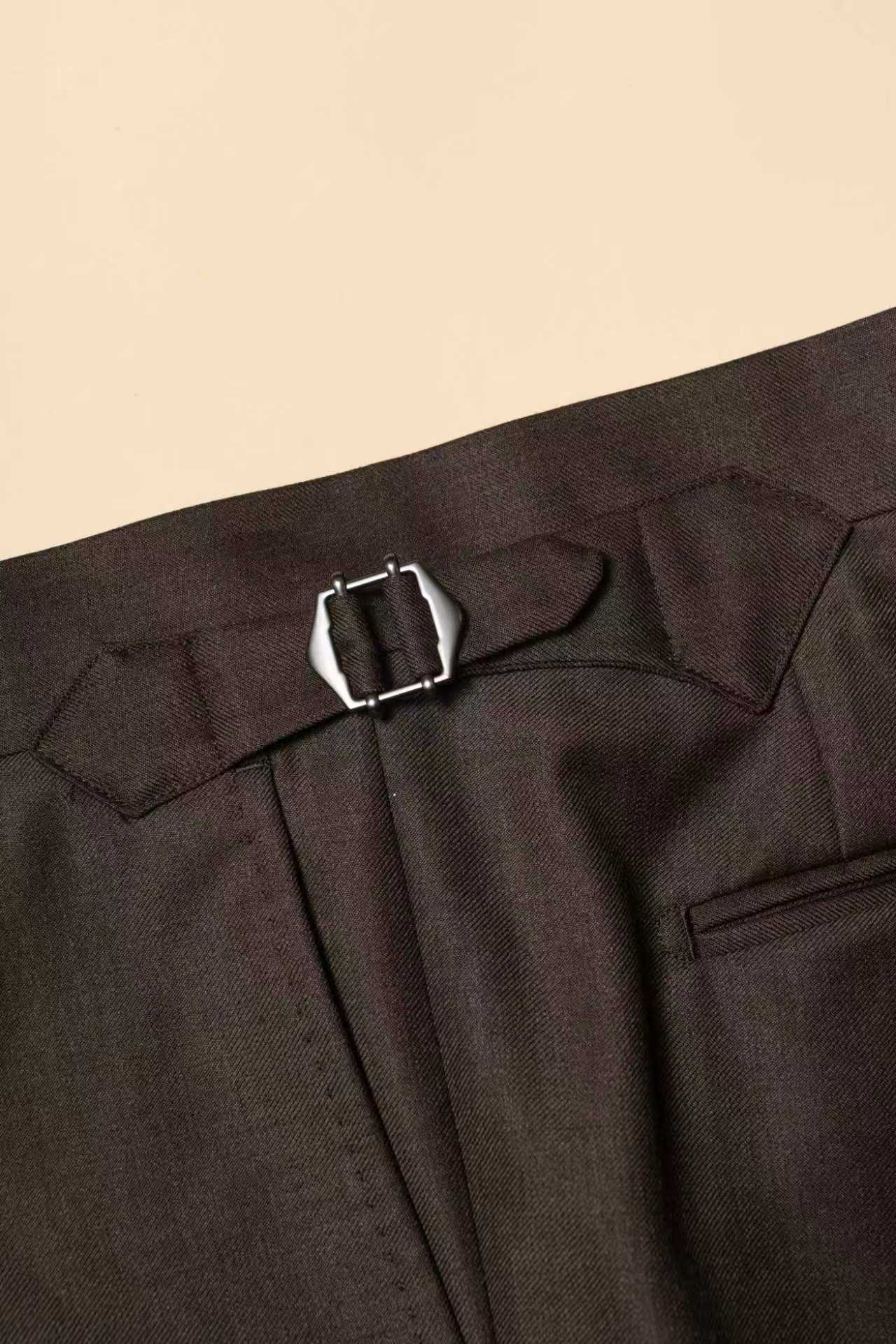 MTO Brown Twill 120s Wool Suit #713