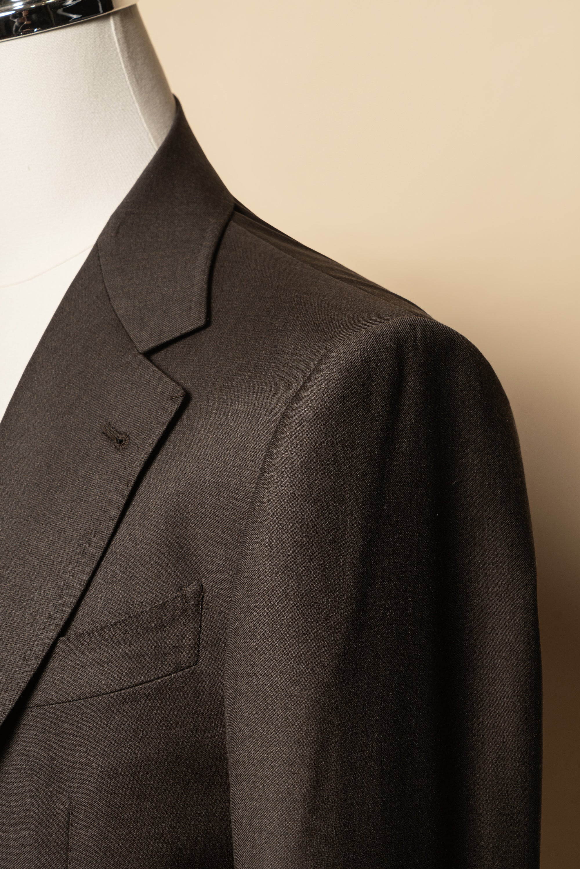 MTO Brown Twill 120s Wool Suit #713