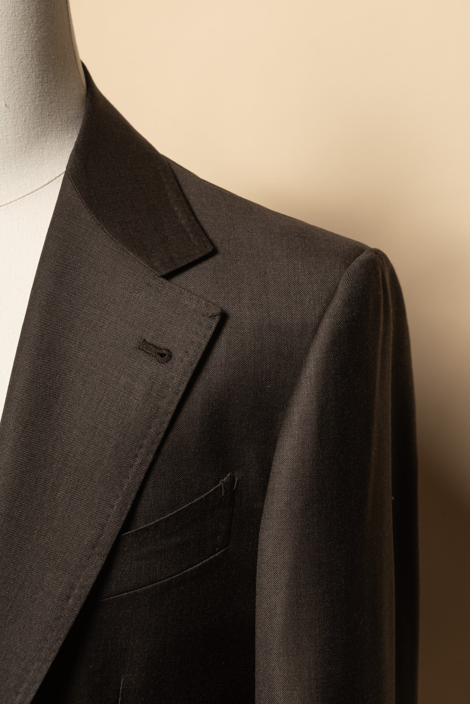 MTO Brown Twill 120s Wool Suit #713