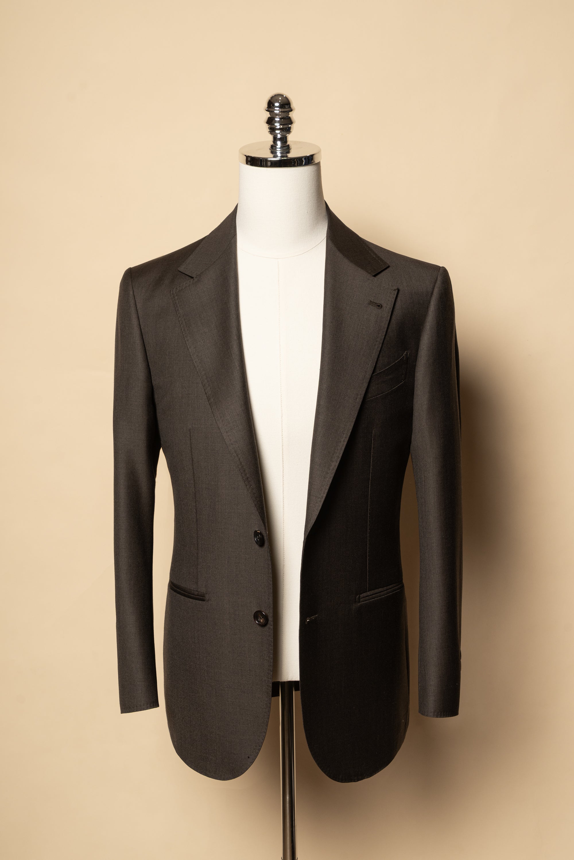 MTO Brown Twill 120s Wool Suit #713