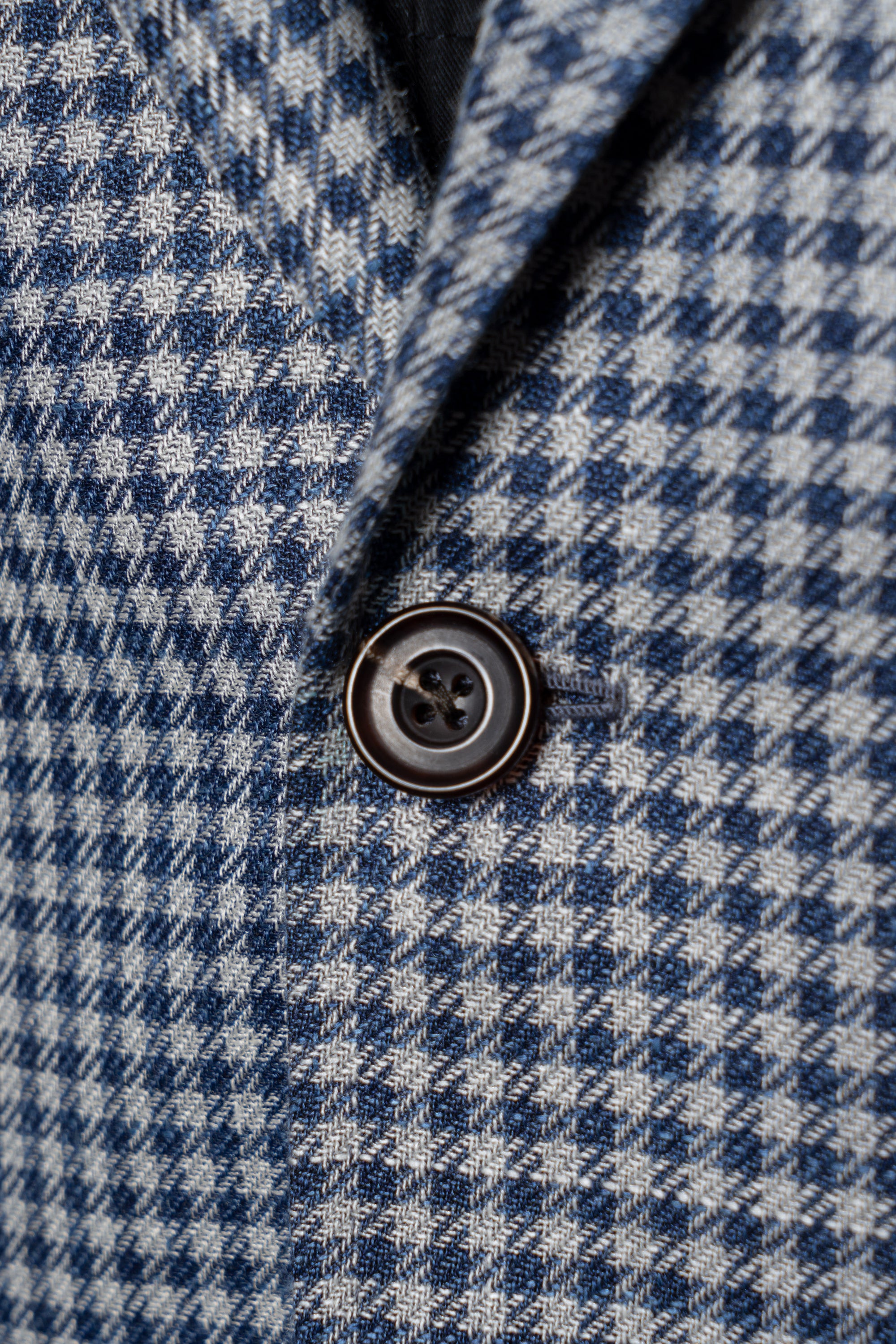 MTO Lake Blue Vichy Check Silk Linen Wool Jacket #329