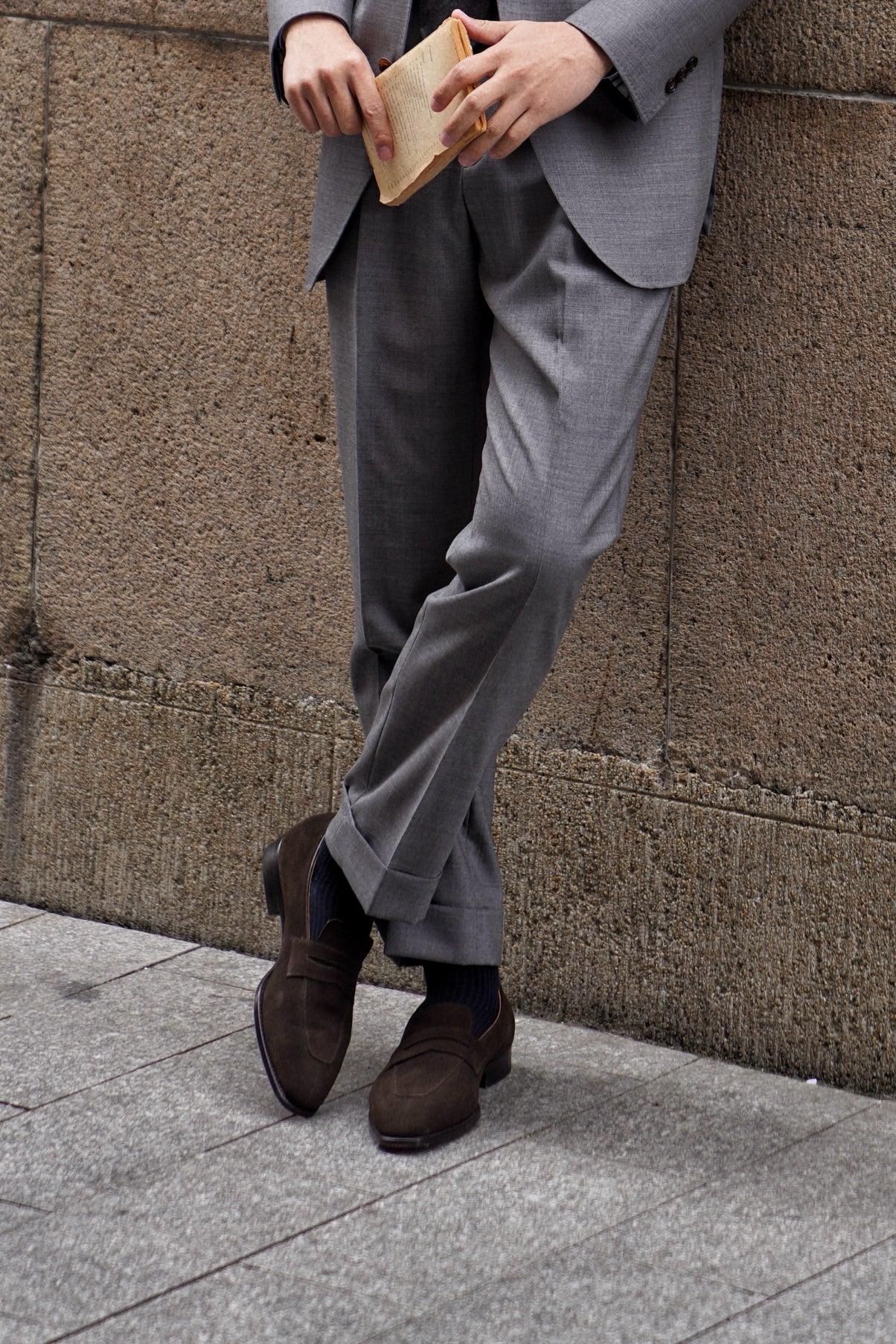Adamello “Torino” Dark Brown Suede Penny Loafer