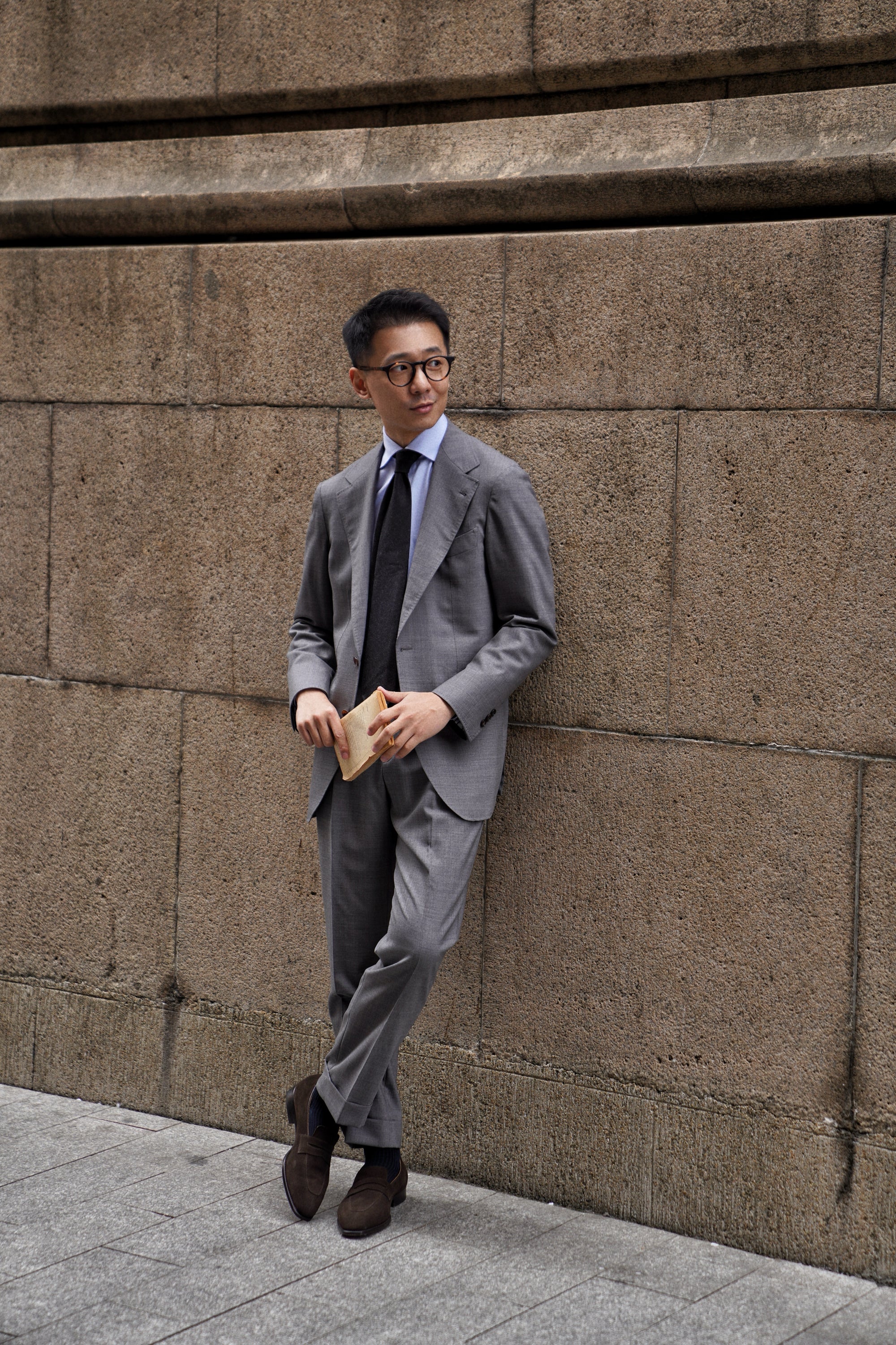 Adamello “Torino” Dark Brown Suede Penny Loafer