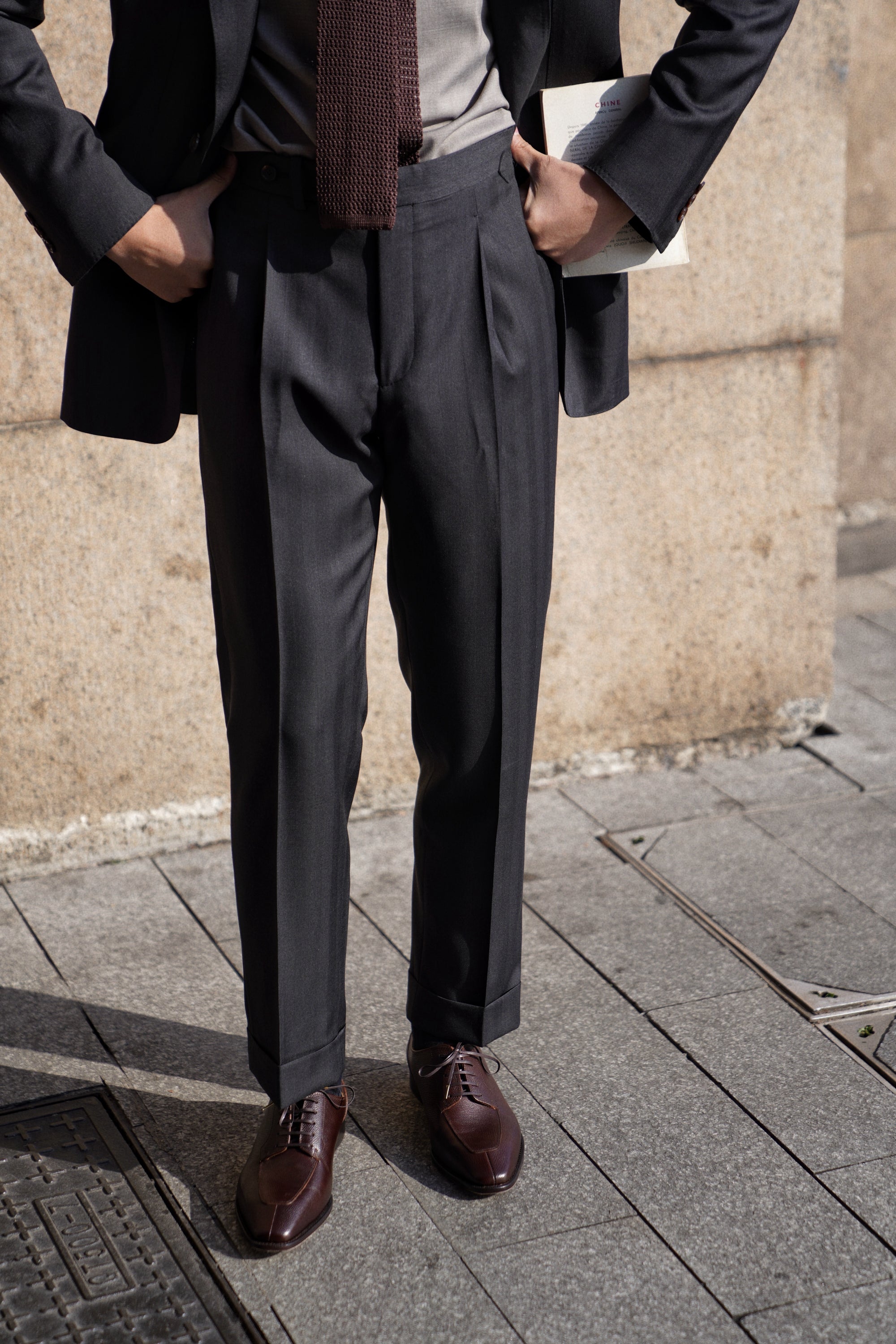 Adamello “Bologna” Brown Top Grain Leather Split-Toe Derby
