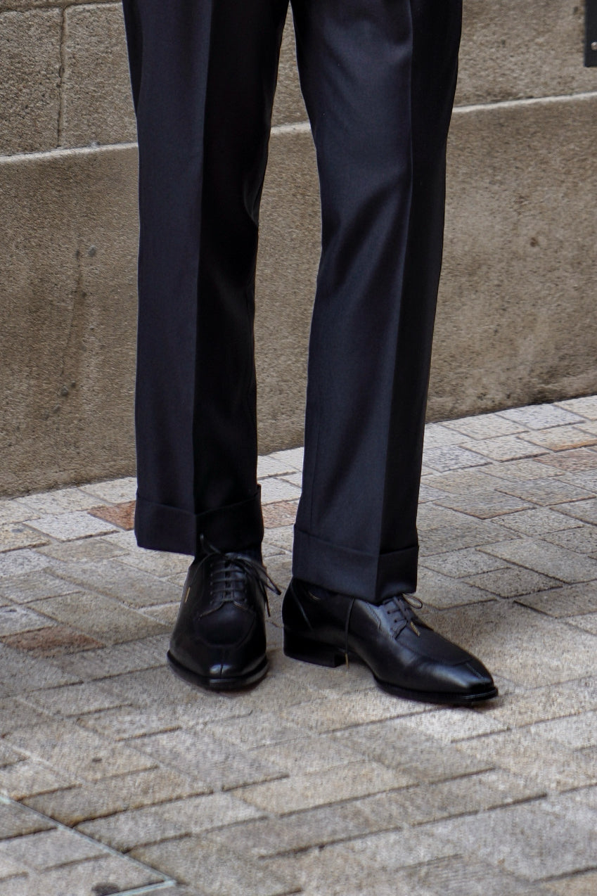 Adamello “Bologna” Black Calf Split-Toe Derby