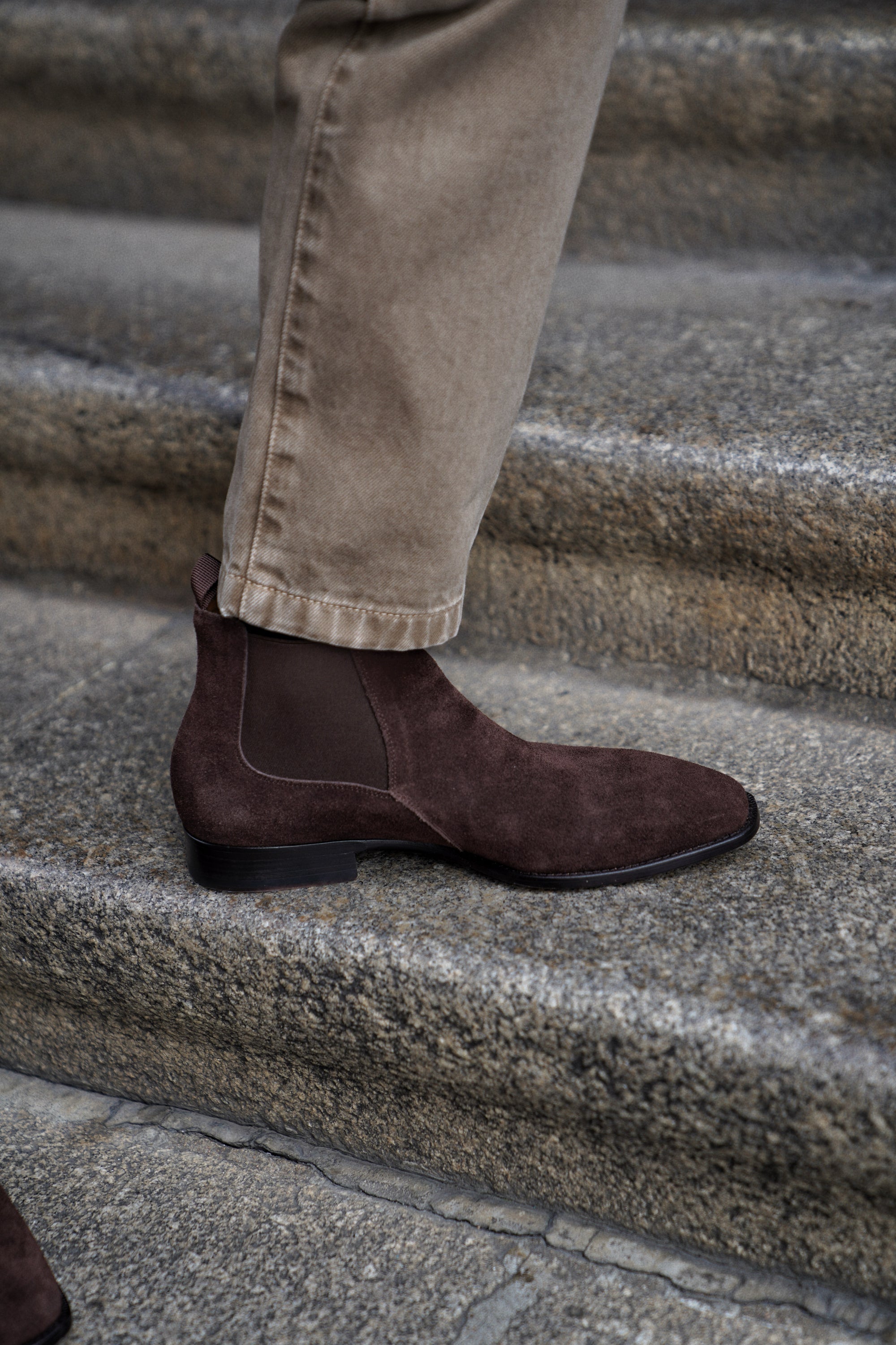 Adamello “Cortina” Dark Brown Suede Chelsea Boot