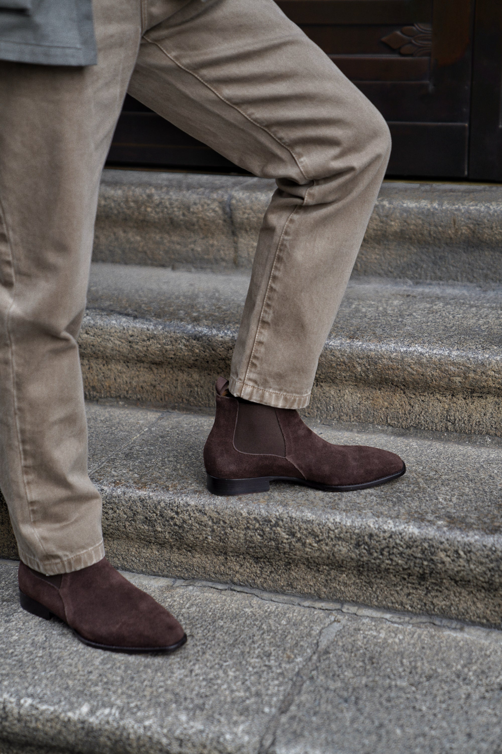 Adamello “Cortina” Dark Brown Suede Chelsea Boot