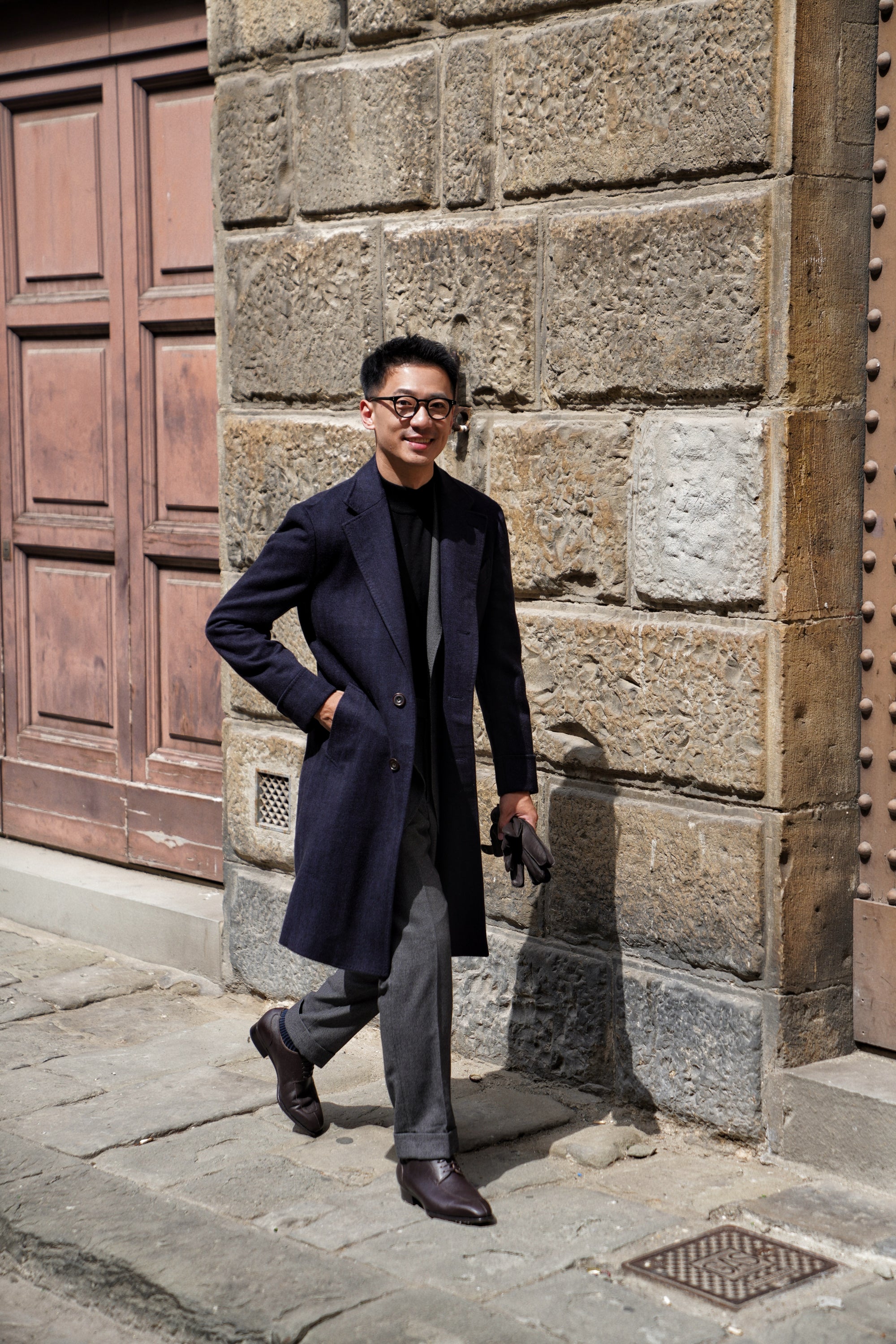 Adamello “Bologna” Brown Top Grain Leather Split-Toe Derby