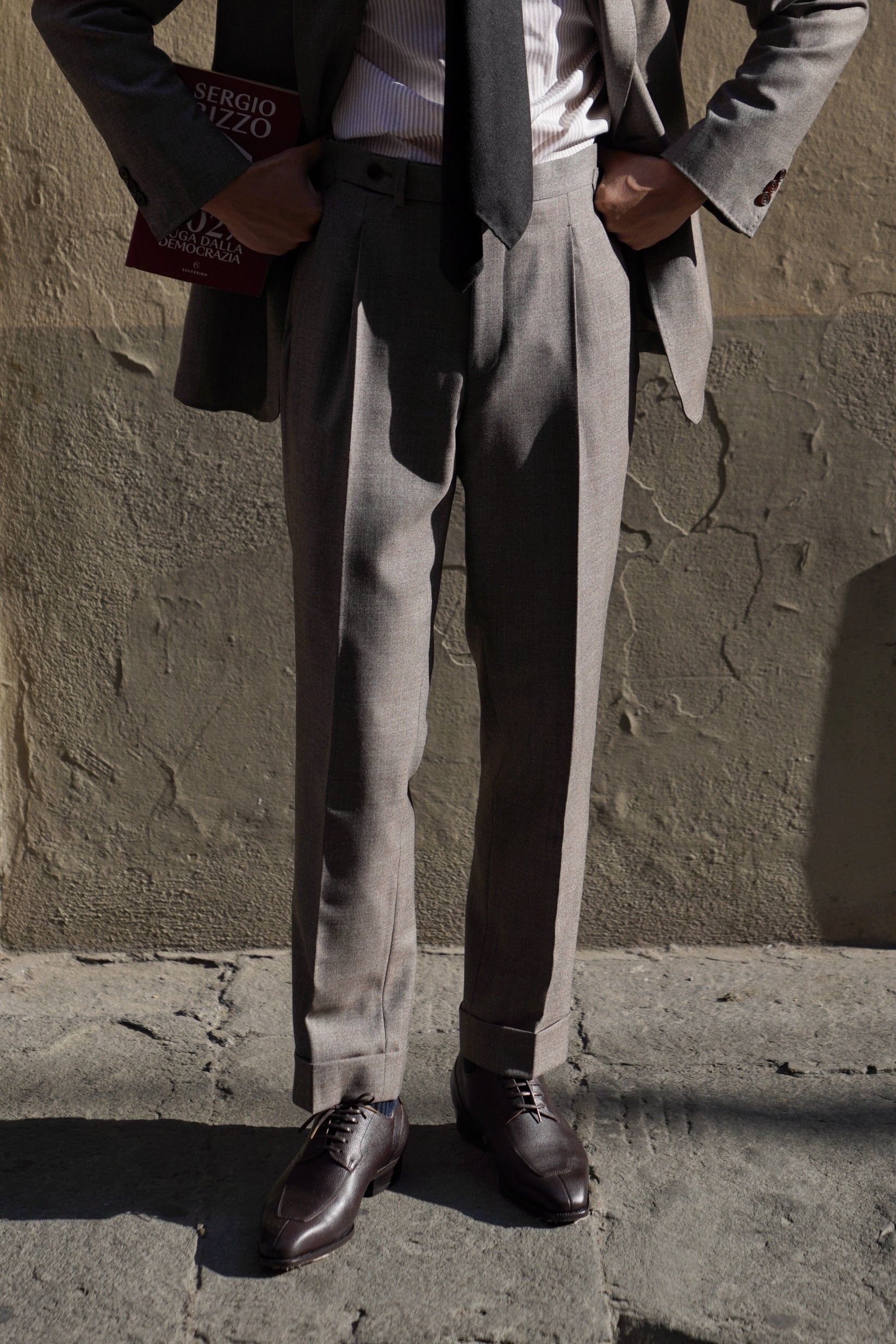Adamello “Bologna” Brown Top Grain Leather Split-Toe Derby