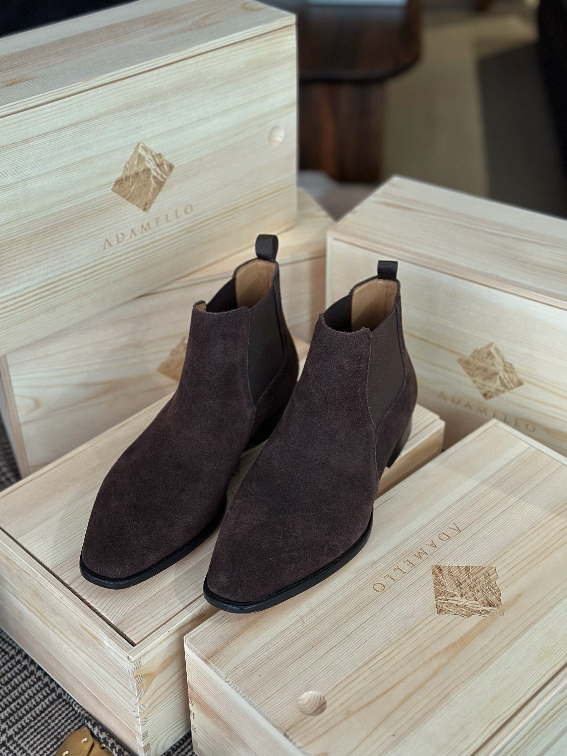 Adamello “Cortina” Dark Brown Suede Chelsea Boot