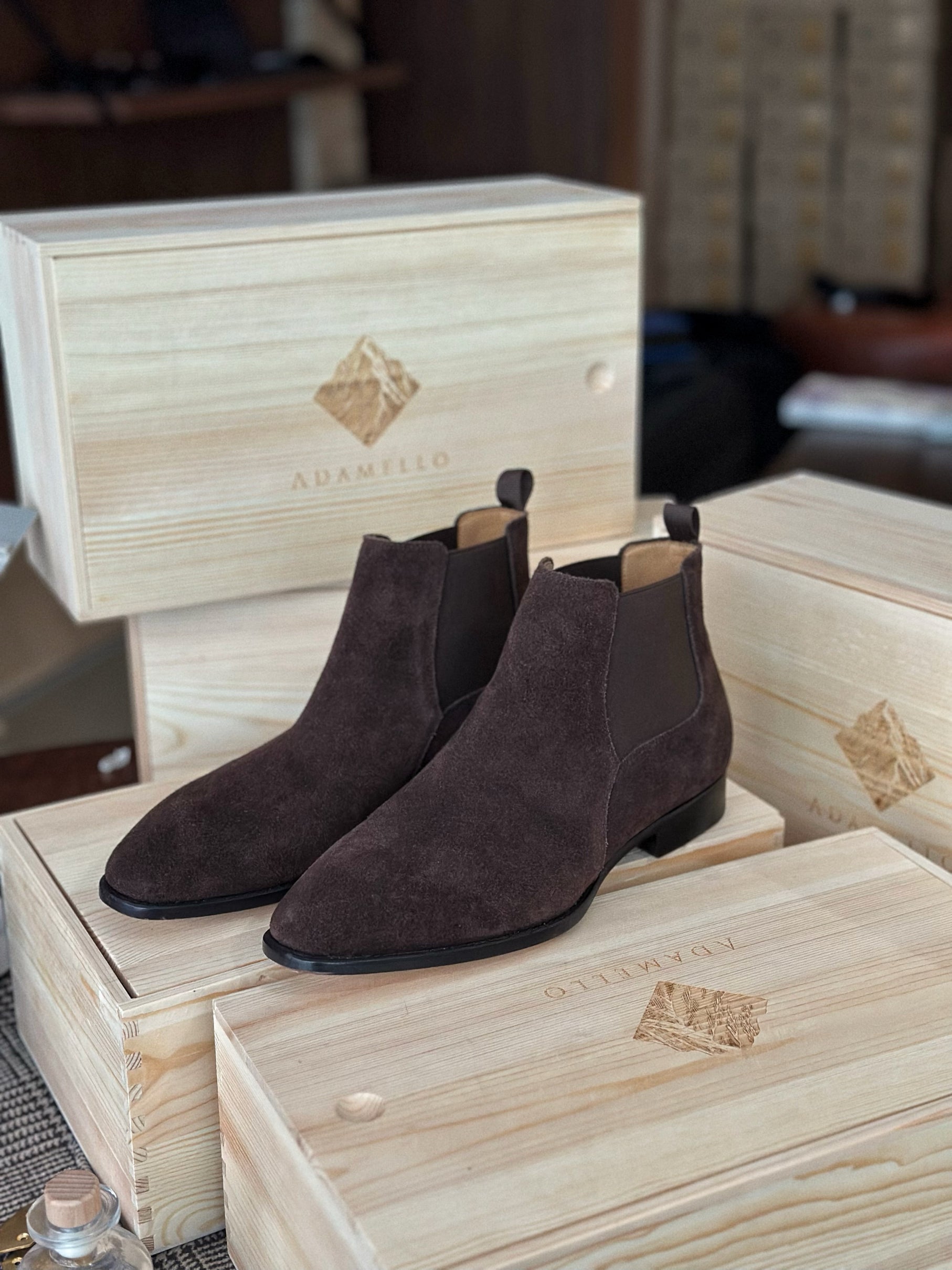 Adamello “Cortina” Dark Brown Suede Chelsea Boot