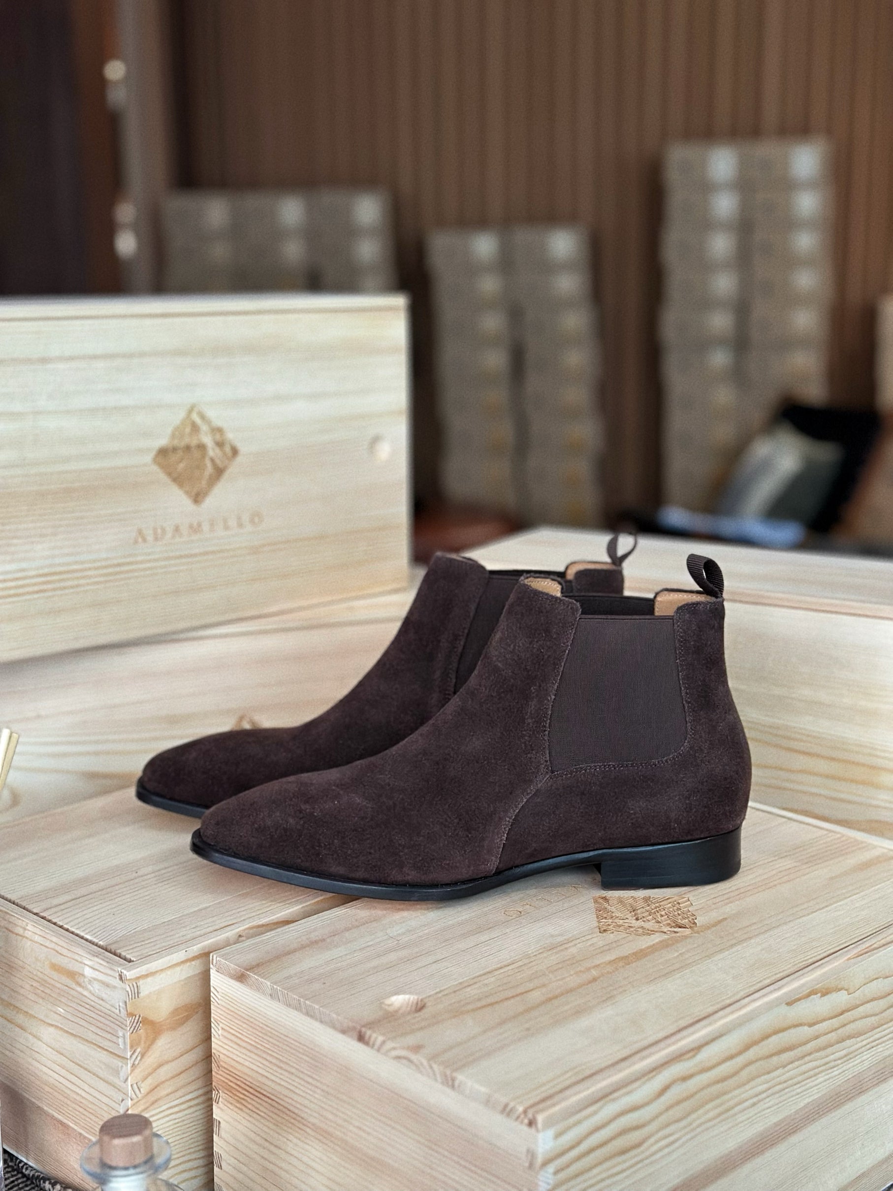 Adamello “Cortina” Dark Brown Suede Chelsea Boot