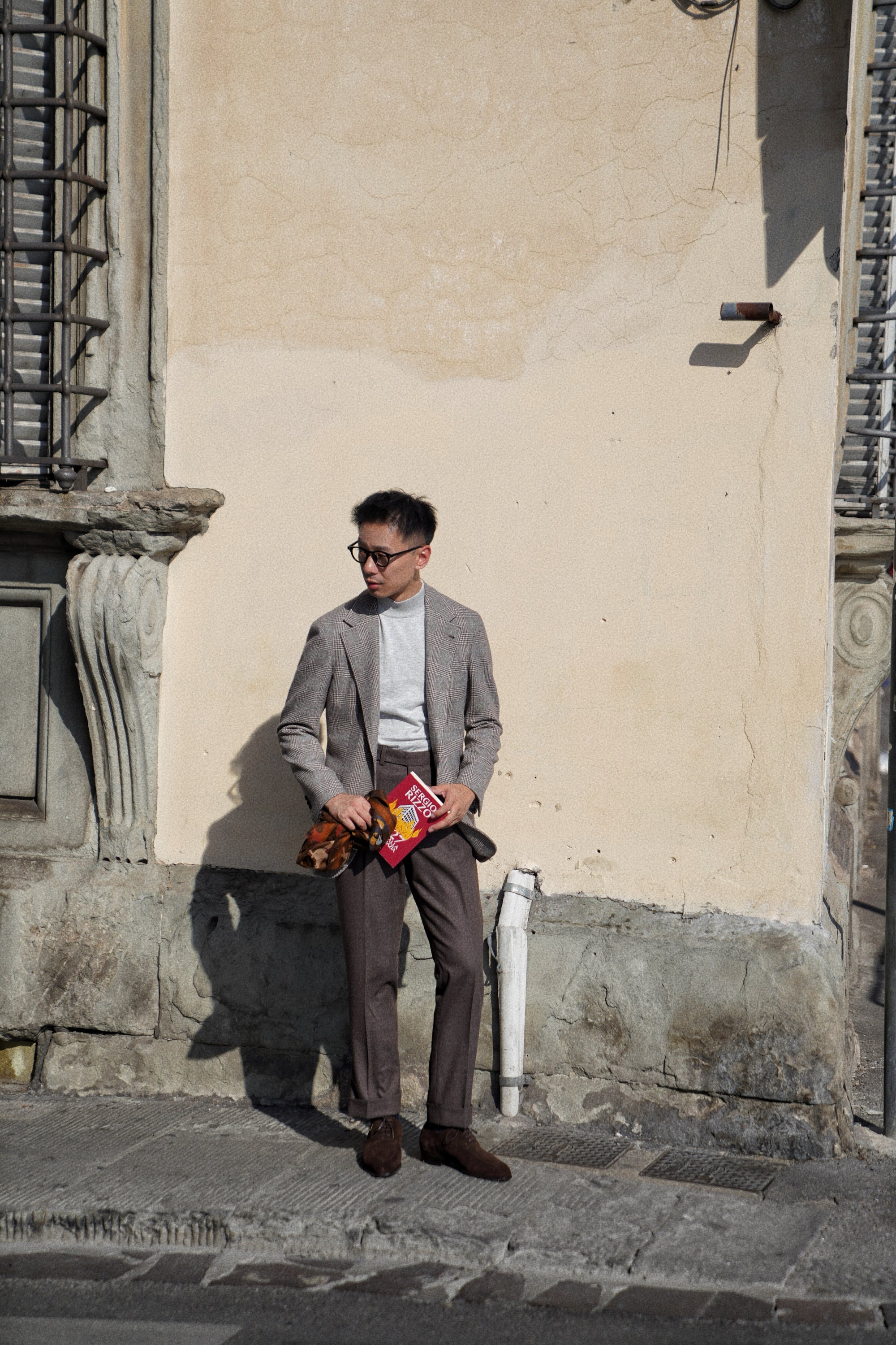 Adamello “Bologna” Dark Brown Suede Split-Toe Derby