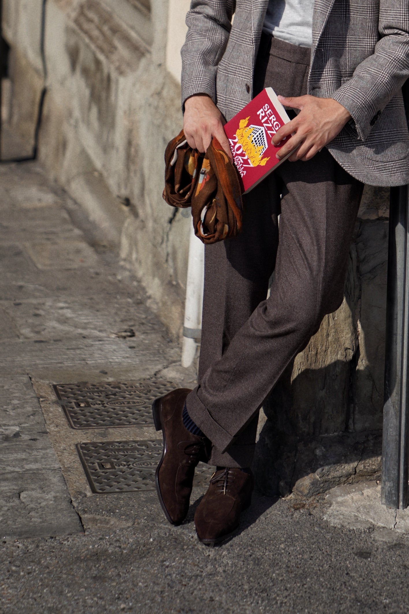 Adamello “Bologna” Dark Brown Suede Split-Toe Derby