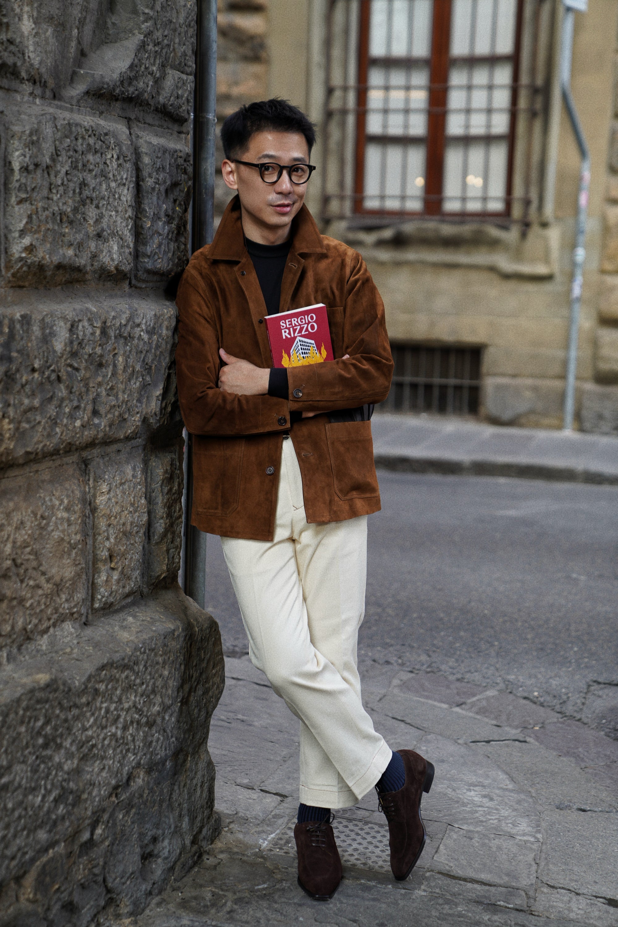 Adamello “Bologna” Dark Brown Suede Split-Toe Derby