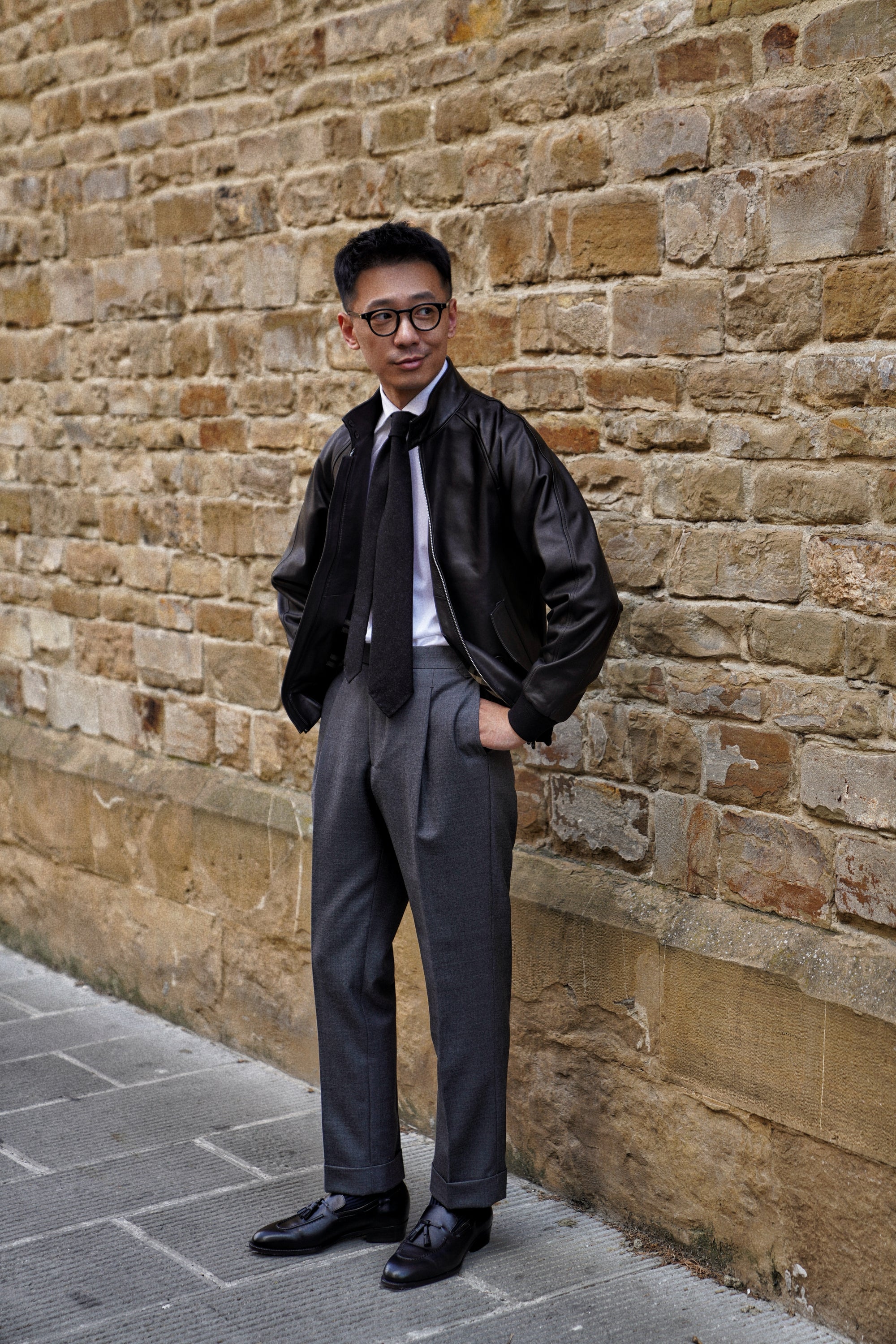 Adamello “Bellagio” Black Calf Tussel Loafer