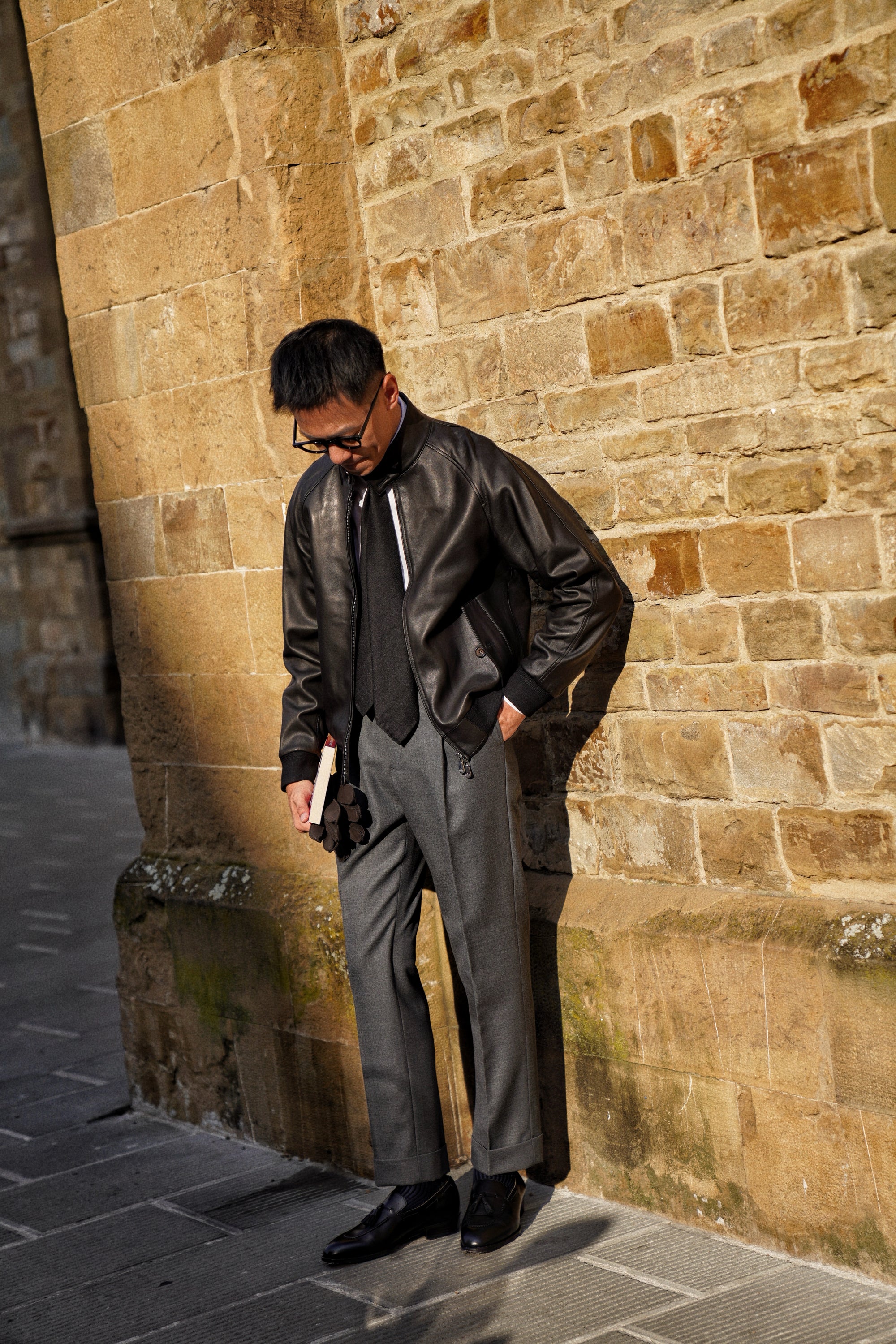 Adamello “Bellagio” Black Calf Tussel Loafer