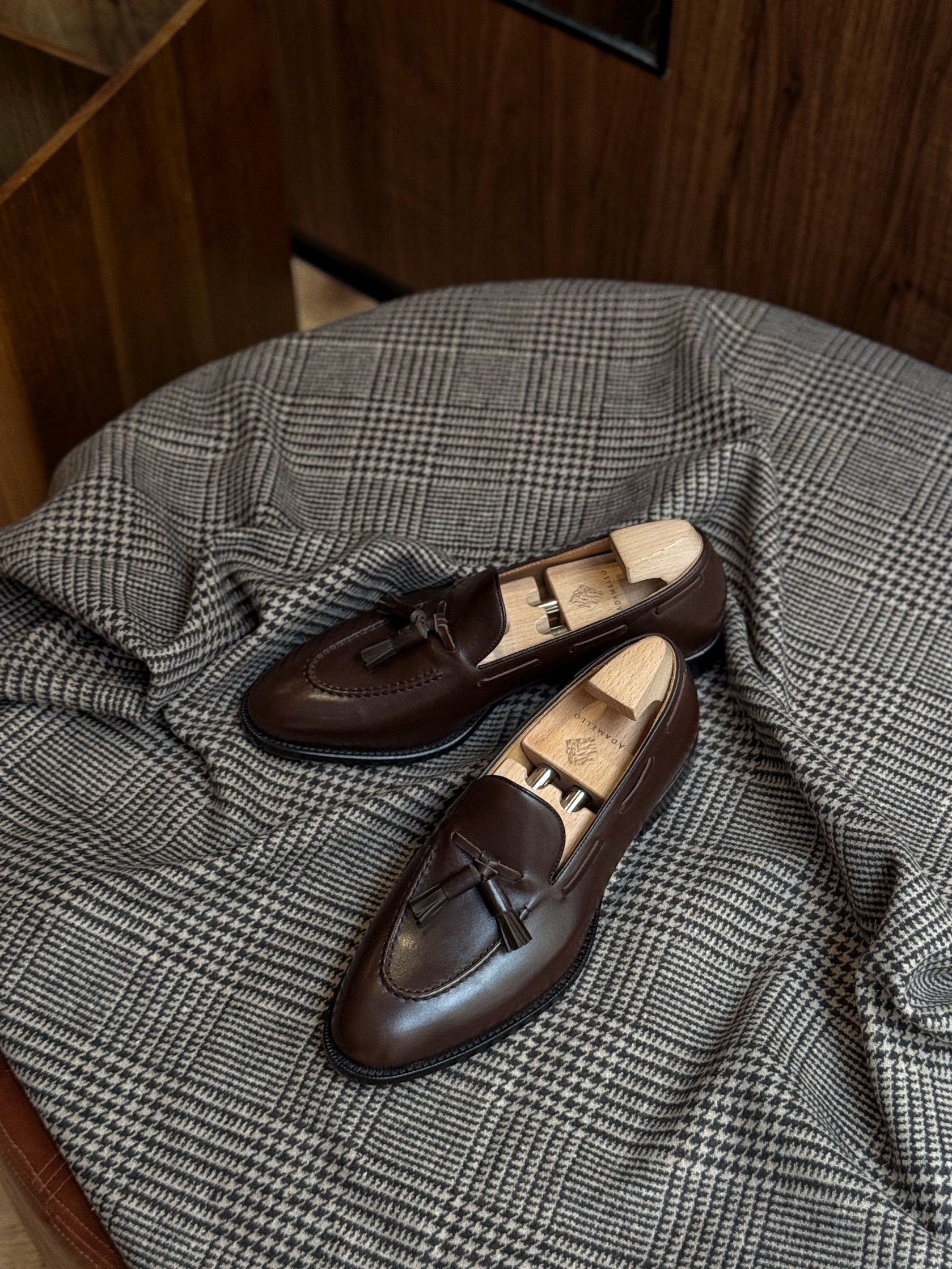 Adamello “Bellagio” Dark Brown Calf Tussel Loafer