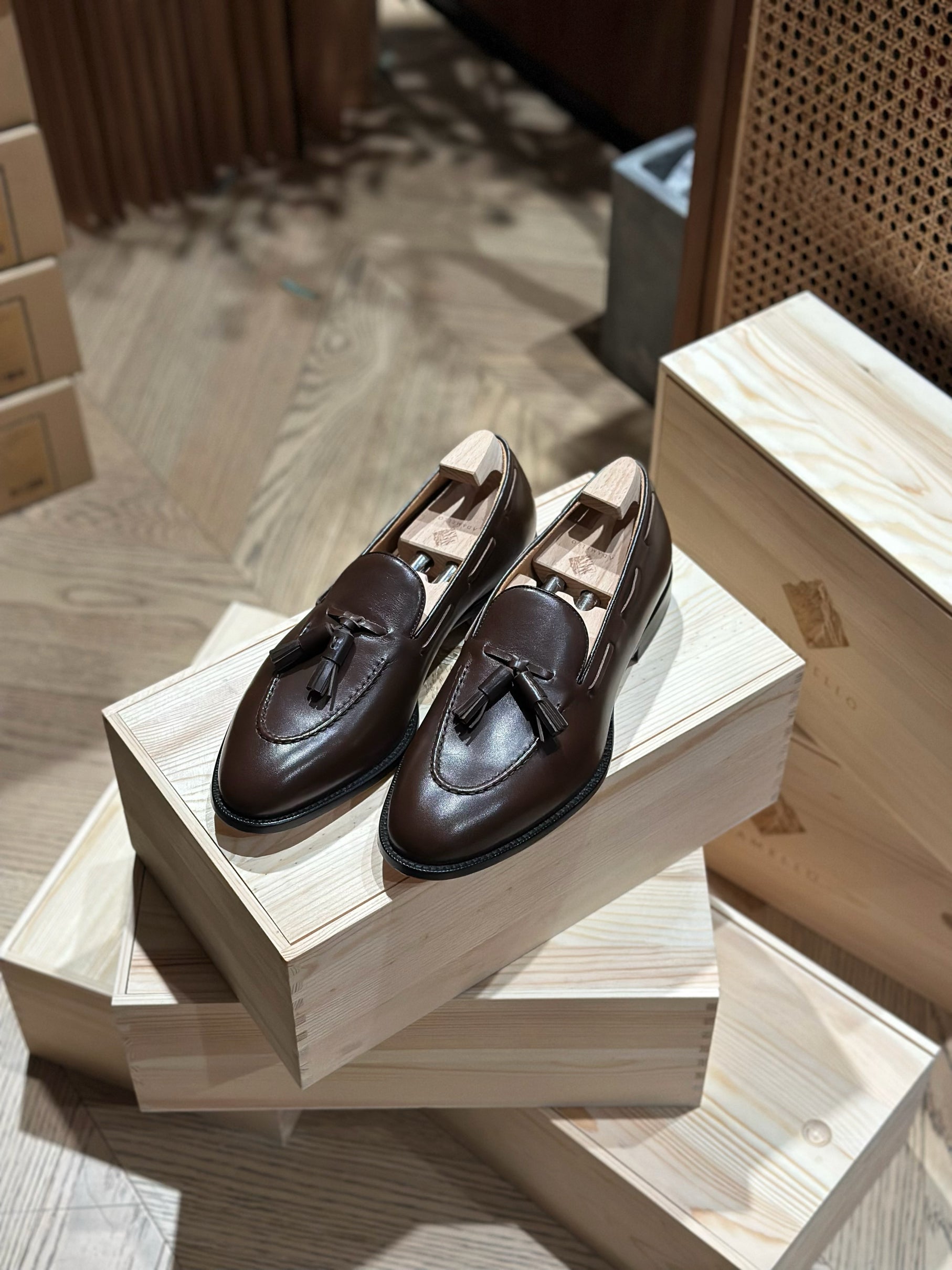 Adamello “Bellagio” Dark Brown Calf Tussel Loafer