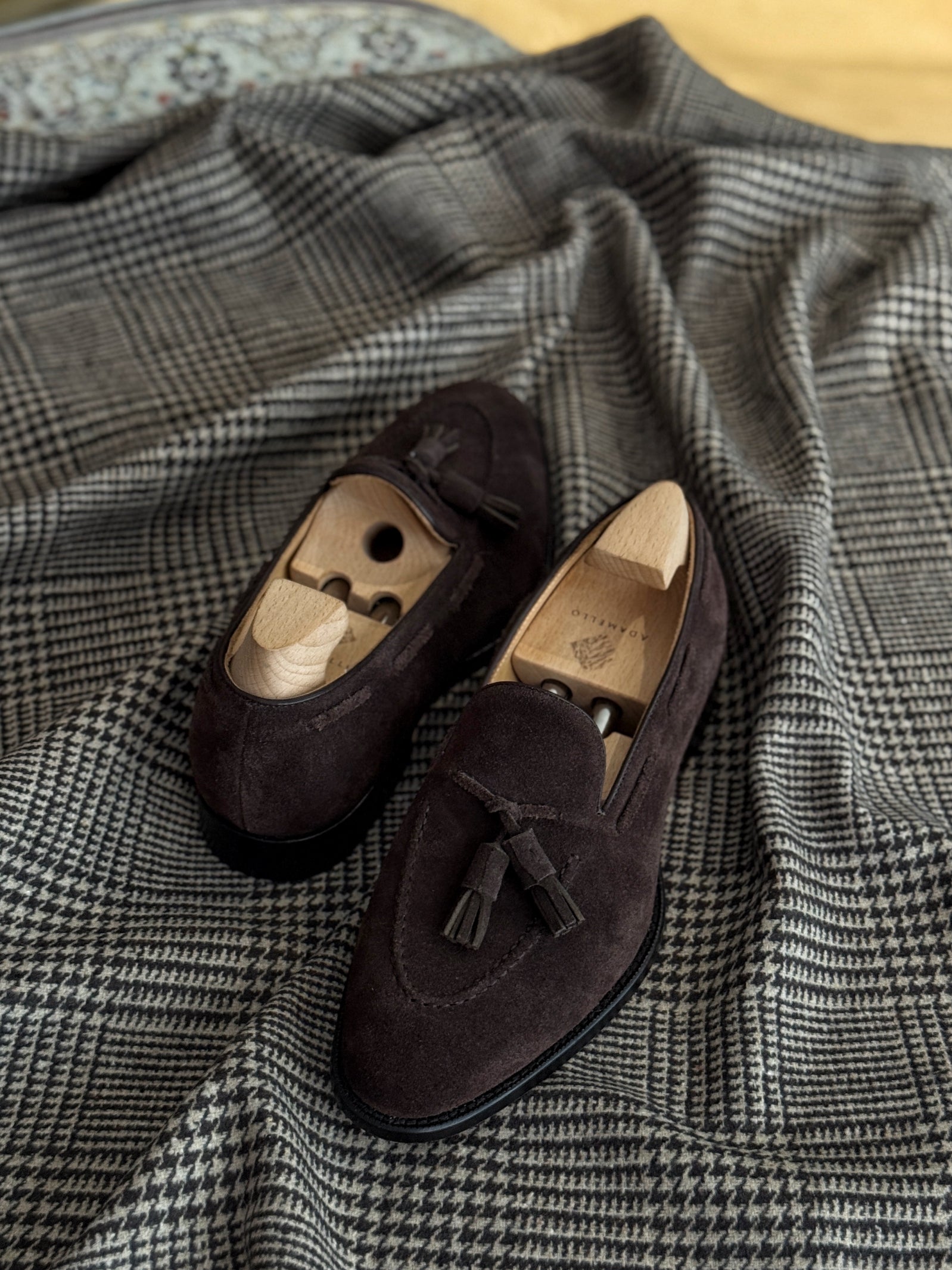 Adamello “Bellagio” Dark Brown Suede Tussel Loafer