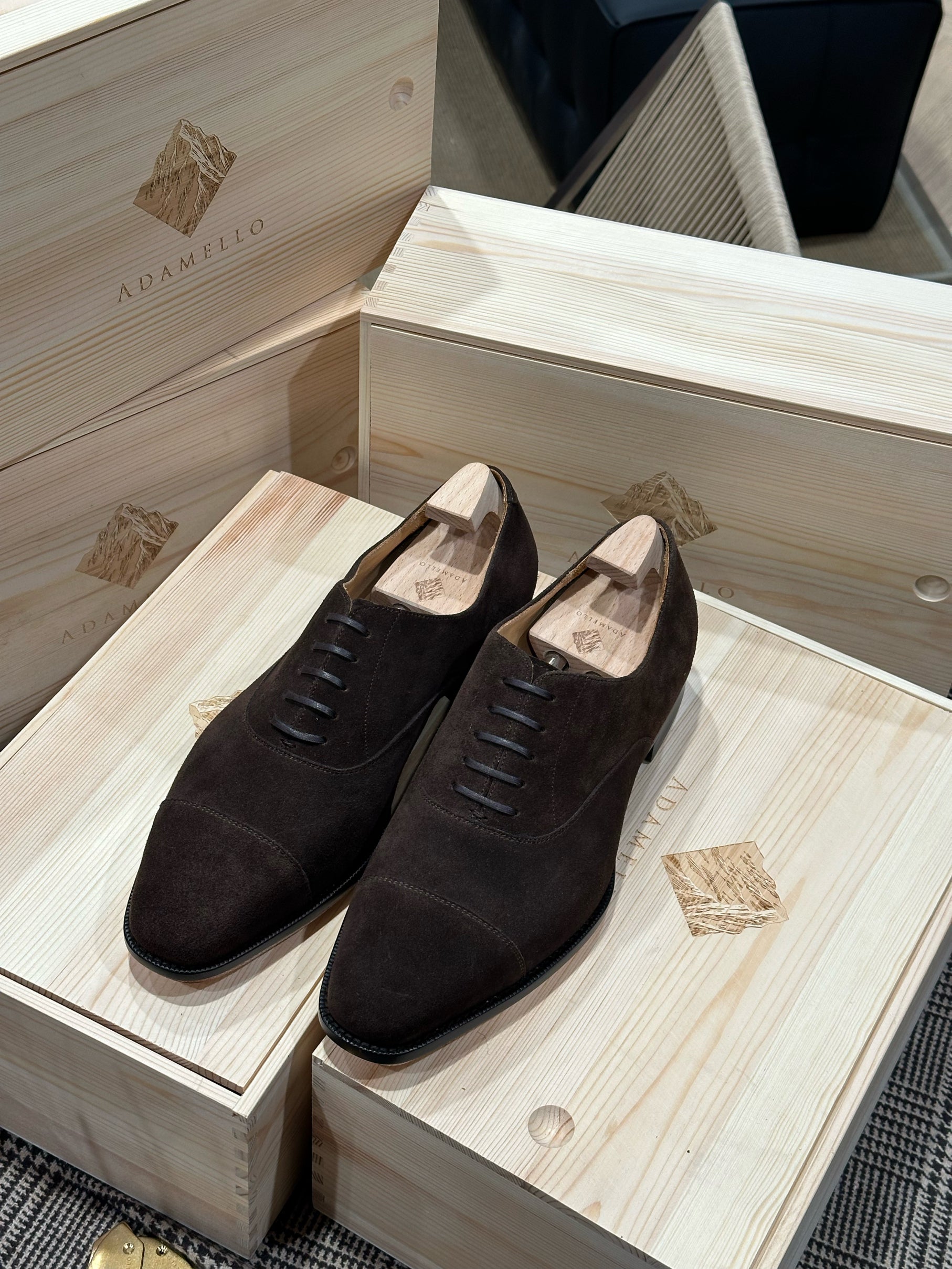 Adamello “Roma” Dark Brown Suede Calf Oxford